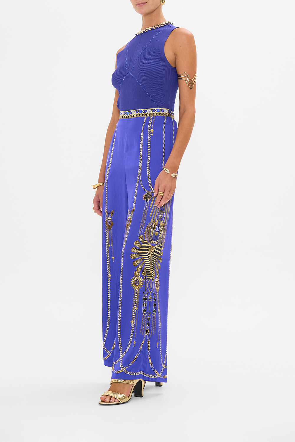 CAMILLA Sleeveless Knit Tank Top in My Fair Pharaoh print.