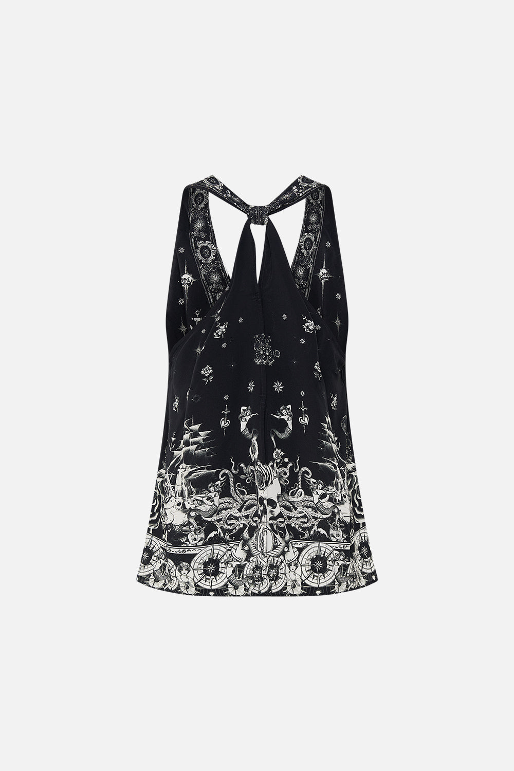 V NECK TOP WITH KNOT BACK TALES OF TATTOO