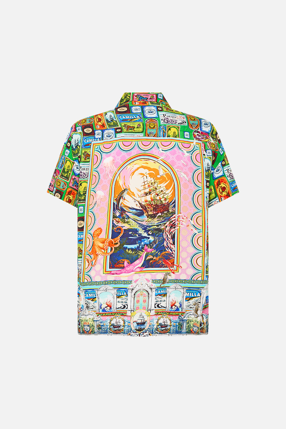 SHORT SLEEVE CAMP COLLARED SHIRT SAL DO MAR