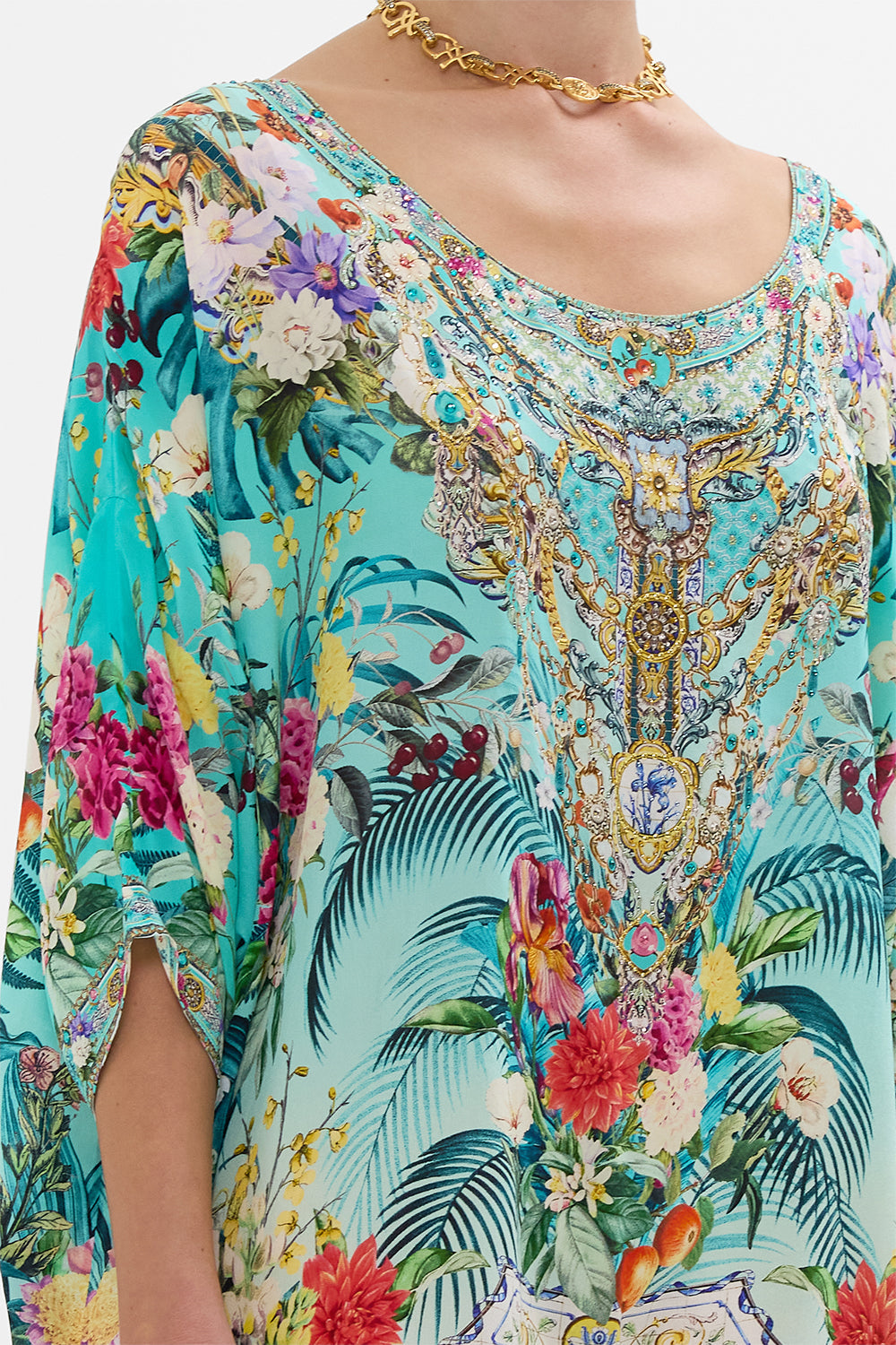 SCOOP BACK HEM DRESS GARDENS OF QUELUZ