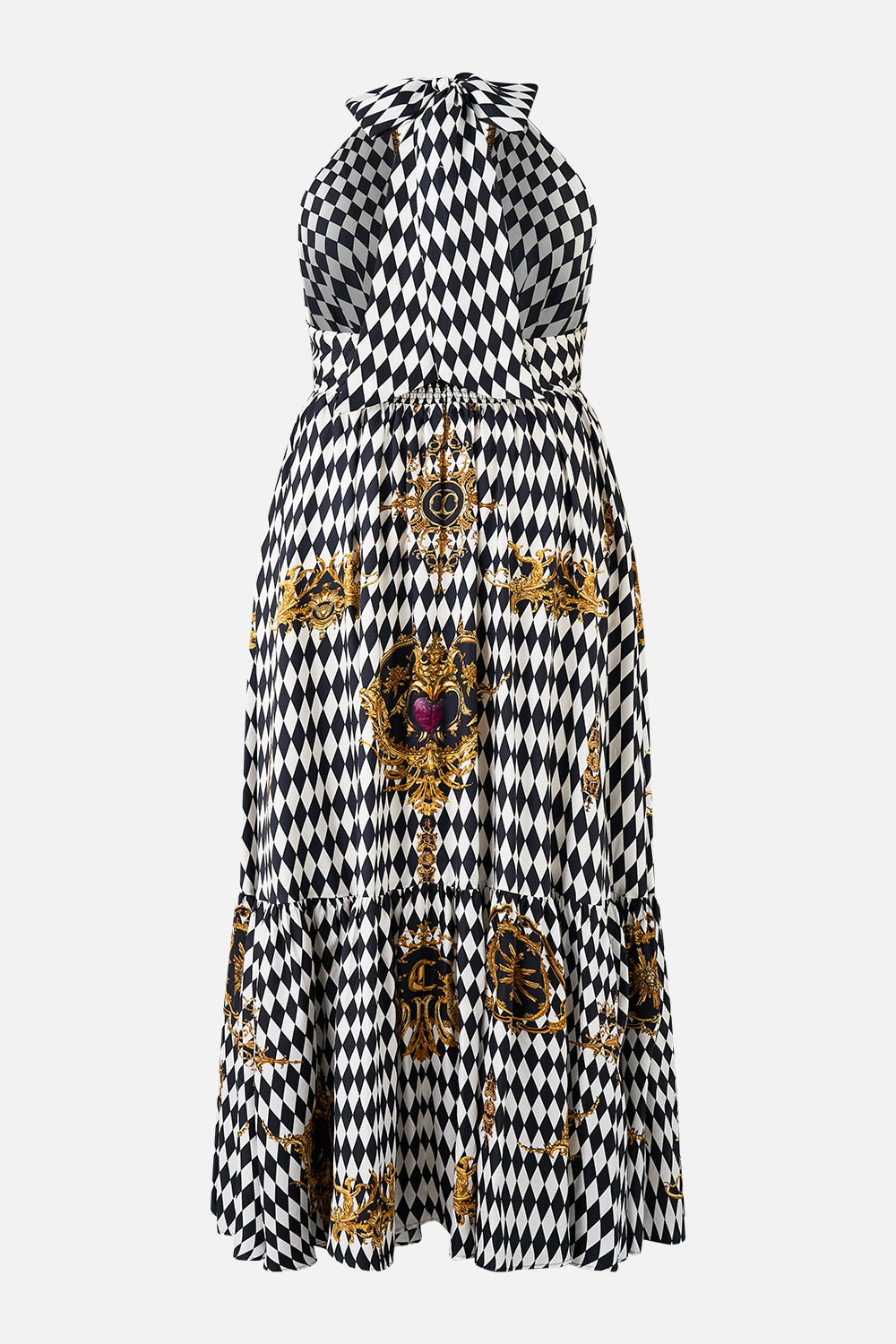 RUFFLE HEM HALTER DRESS MONARCHY MANIA