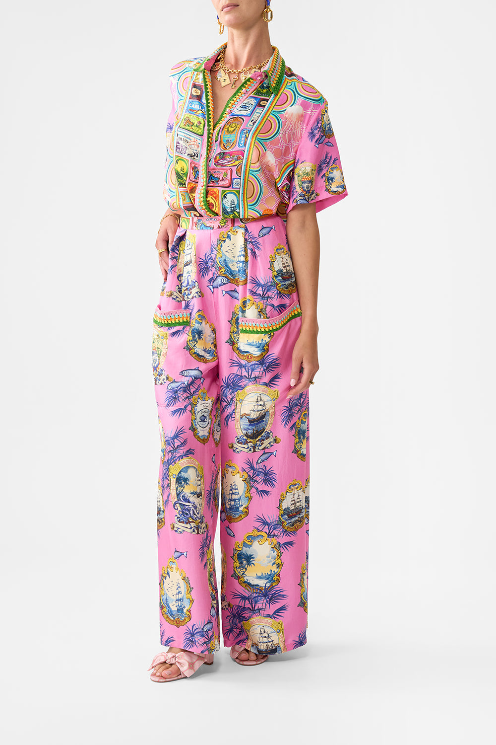 WIDE LEG TROUSER WITH FRONT POCKETS SALTY SPLENDOUR