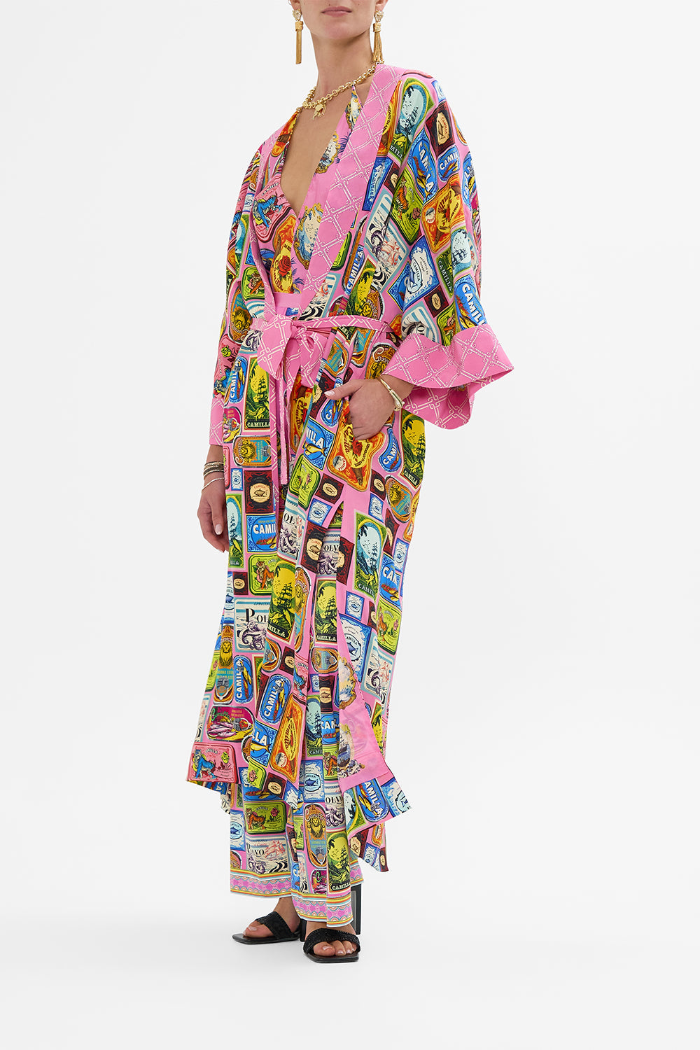 LONG ROBE WITH NARROW COLLAR SALTY SPLENDOUR