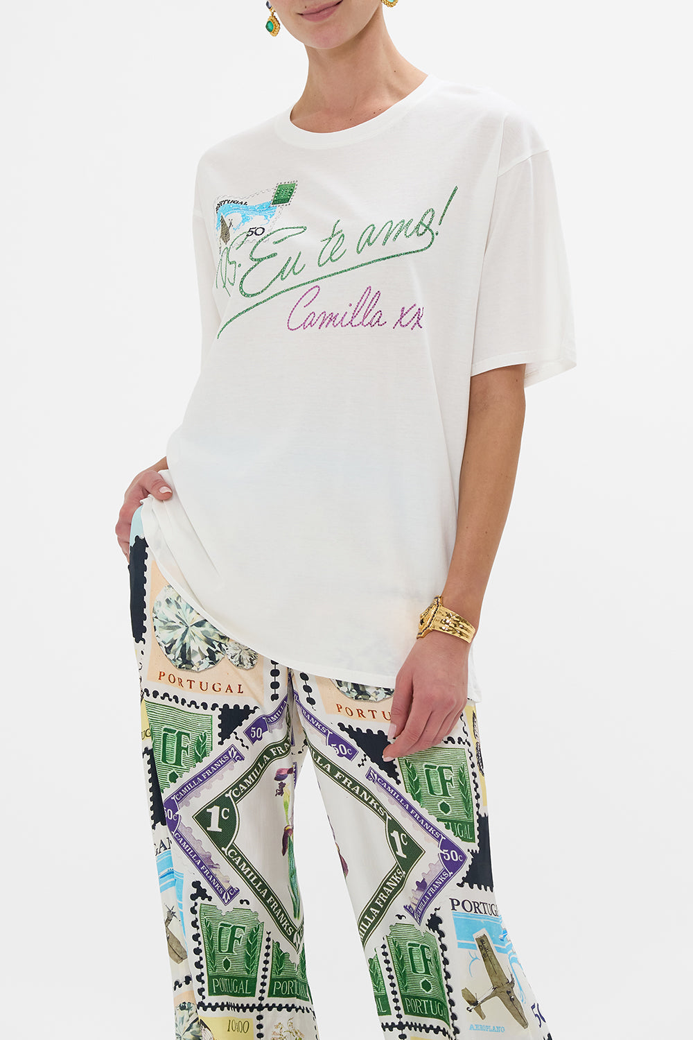 OVERSIZED BAND TEE - WHITE MY PORTO PEN PAL