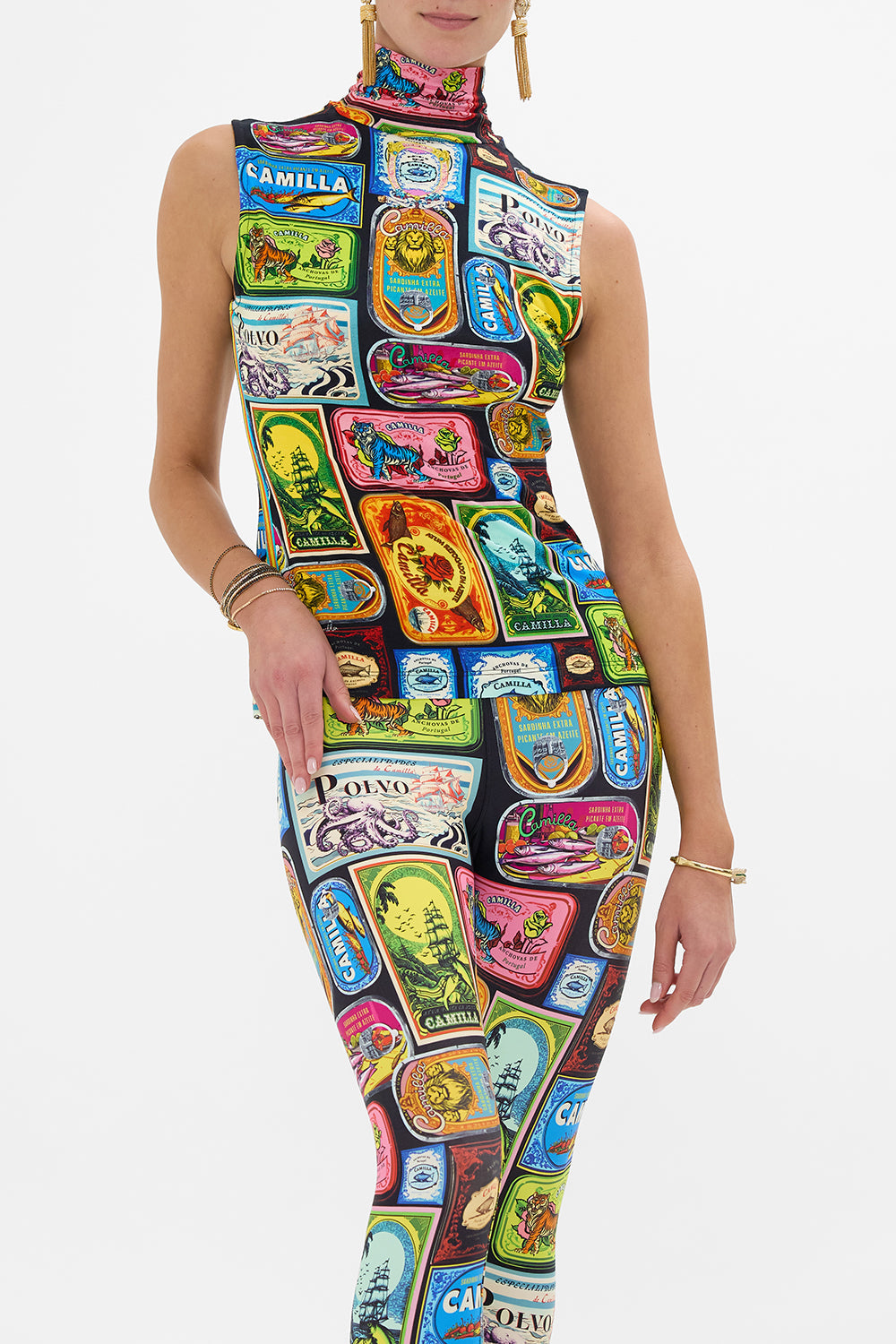 JERSEY SLEEVELESS TURTLENECK SAL DO MAR