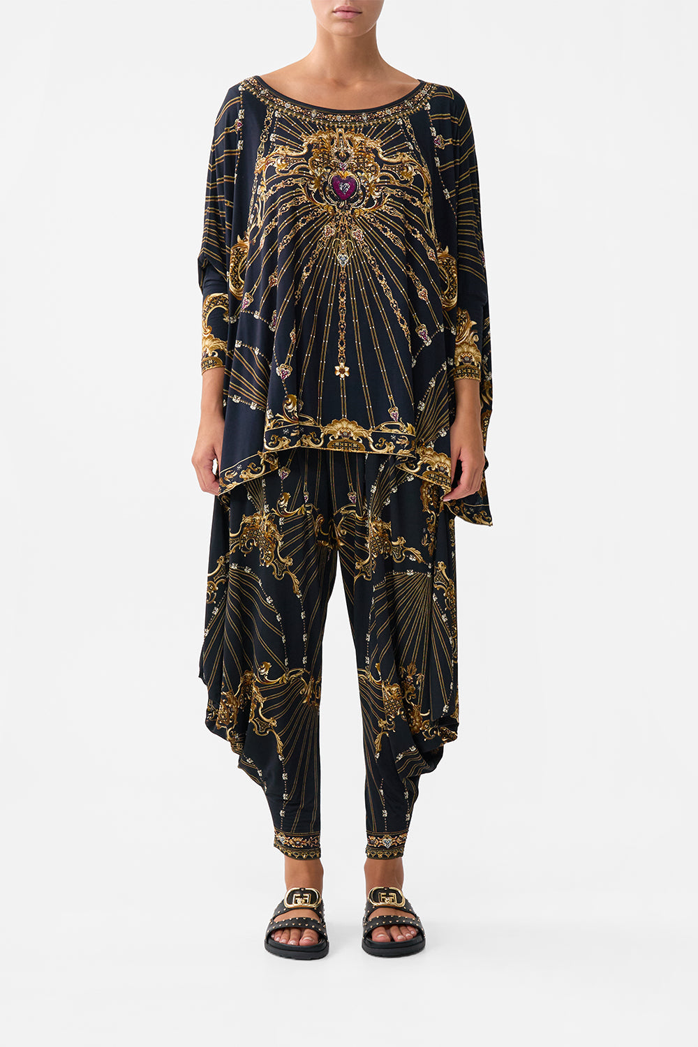JERSEY DRAPE PANT WITH POCKET BAROQUE AROUND THE CLOCK