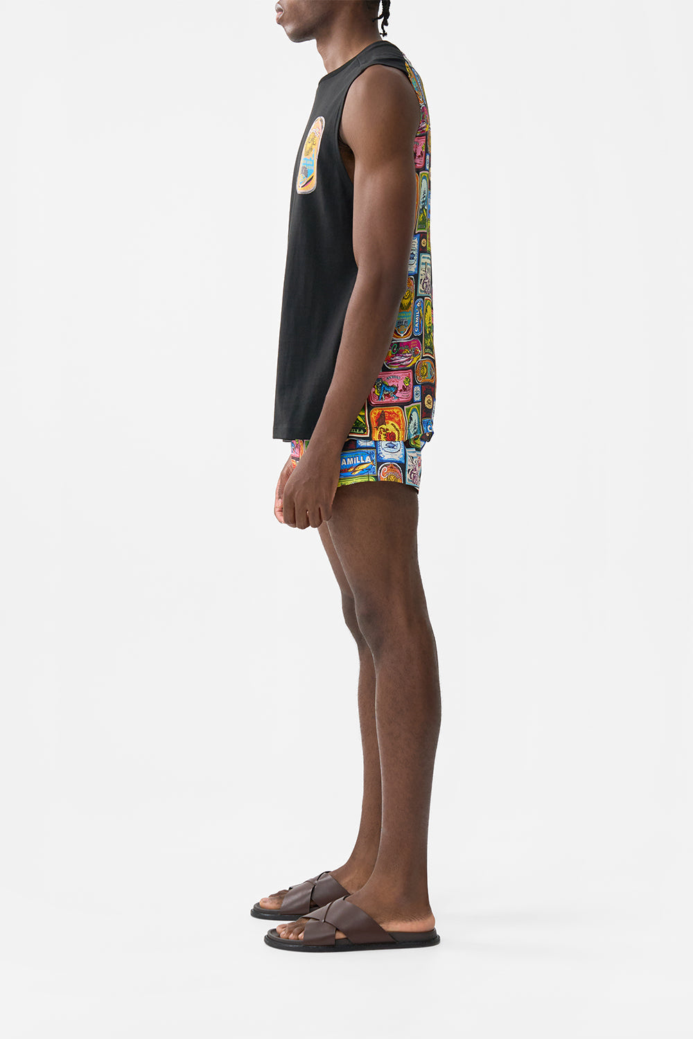 CONTRAST PANEL SLEEVELESS TEE SAL DO MAR