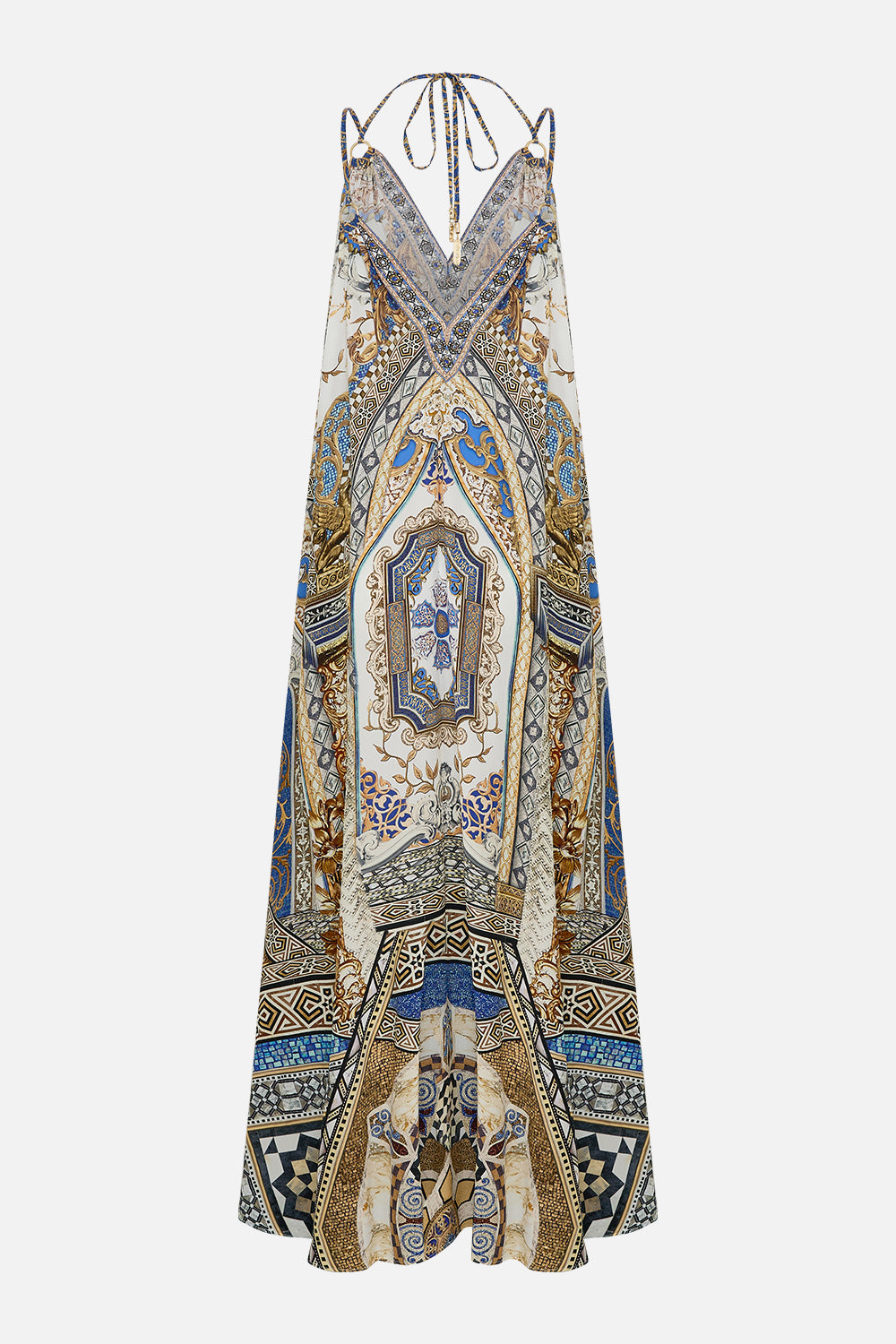 CAMILLA Ring Detail Strap Dress in Make Me Your Mosaic Print.