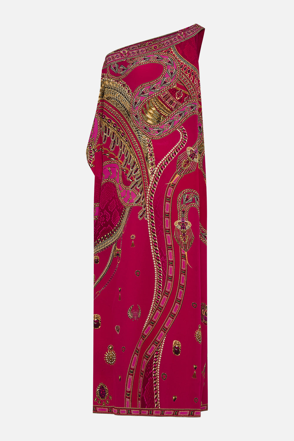 ONE SHOULDER KAFTAN WITH NECKBAND KISSED BY A COBRA