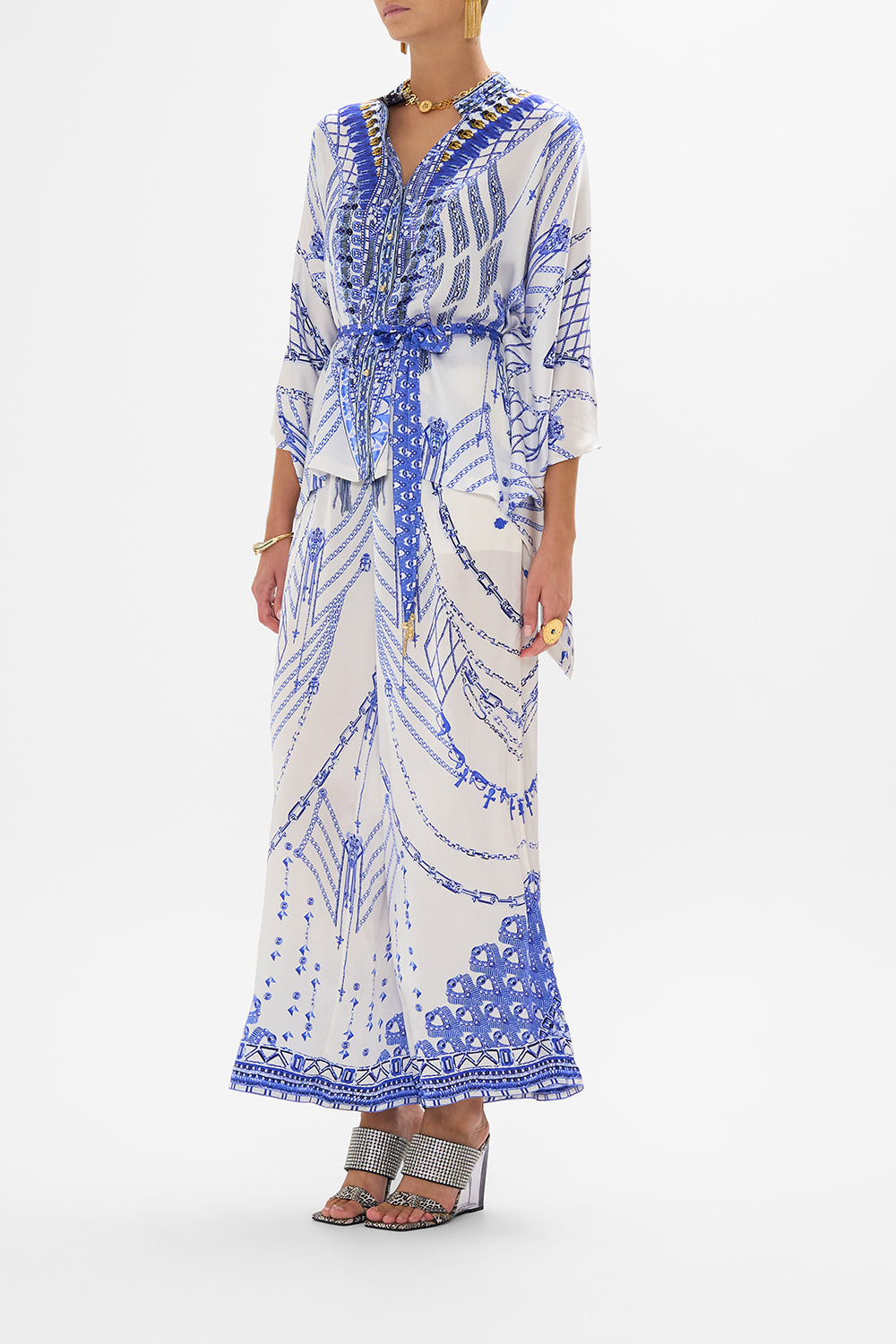 BUTTON THROUGH SCARF BLOUSE DANCING WITH DAYLIGHT