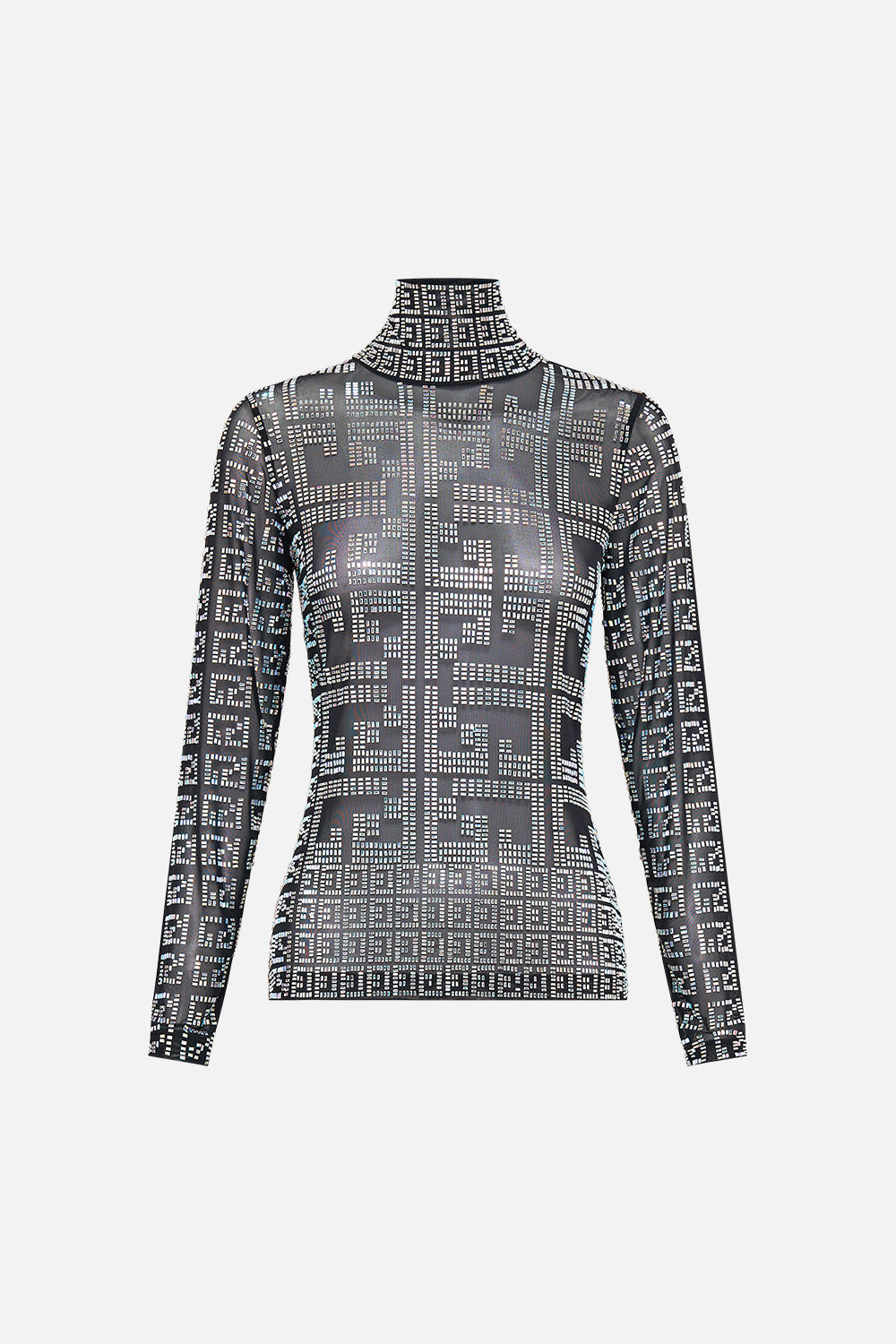 MESH HOTFIX TURTLE NECK READ MY GLYPHS