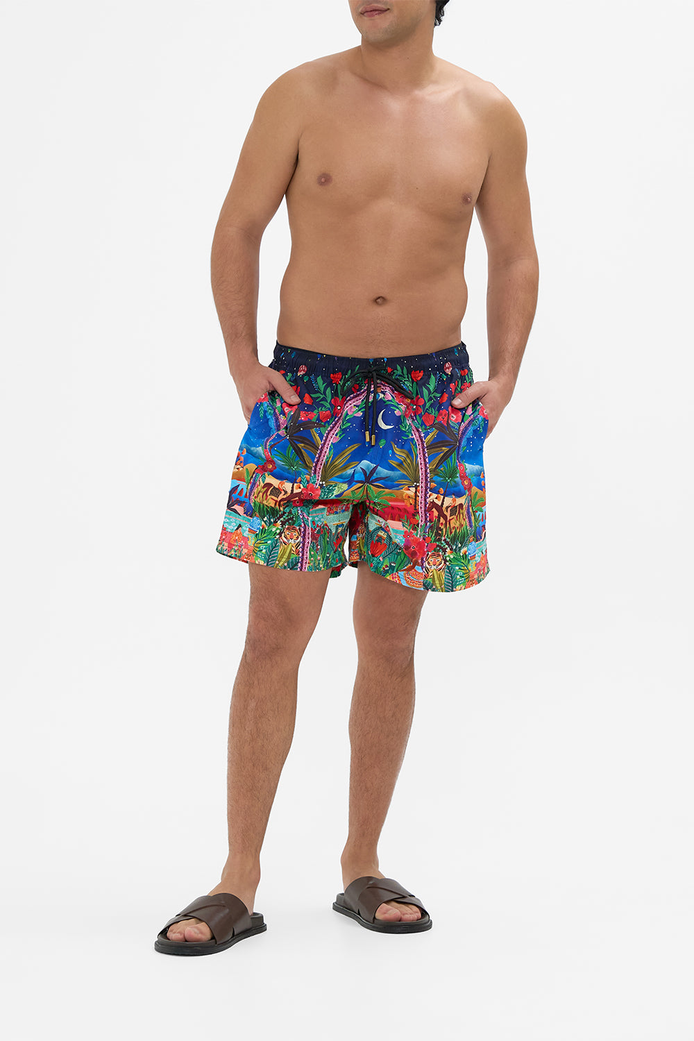 Hotel Franks By CAMILLA Mid Length Boardshort in Midnight Muses print.