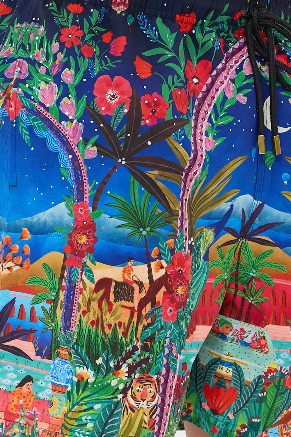 Hotel Franks By CAMILLA Mid Length Boardshort in Midnight Muses print.