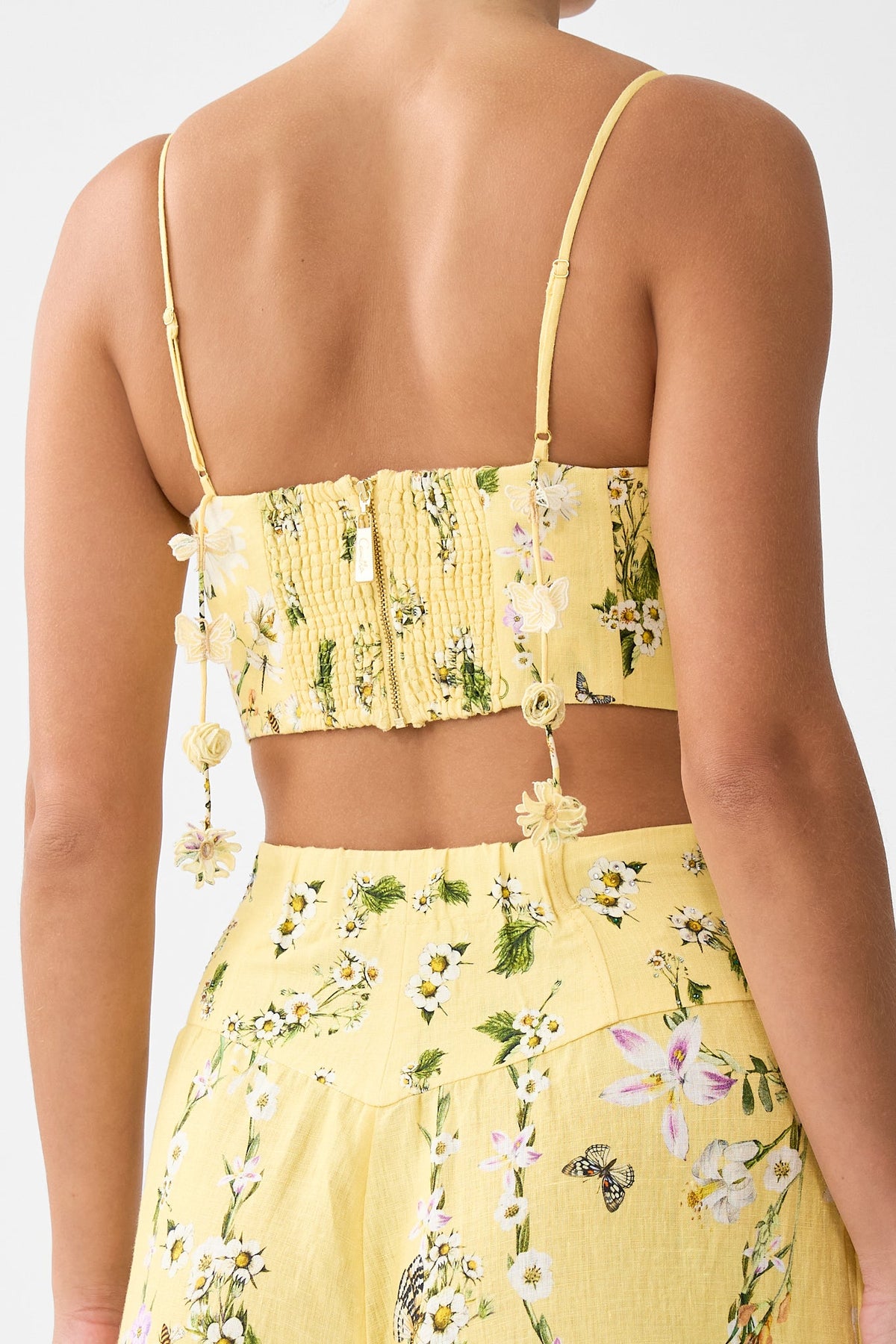 The CAMILLA Corset Crop Top in our Daisy Chains print.