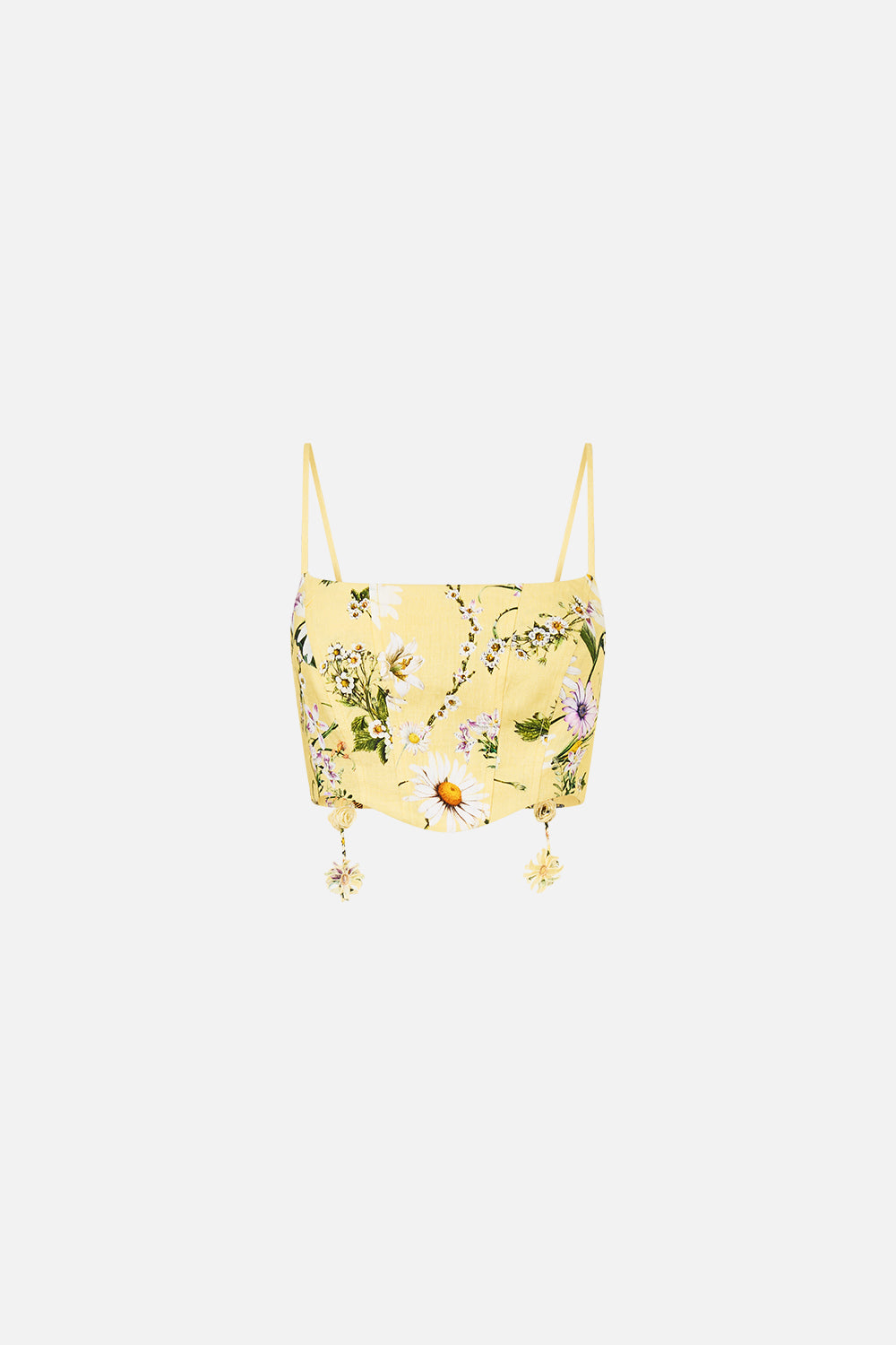 The CAMILLA Corset Crop Top in our Daisy Chains print.