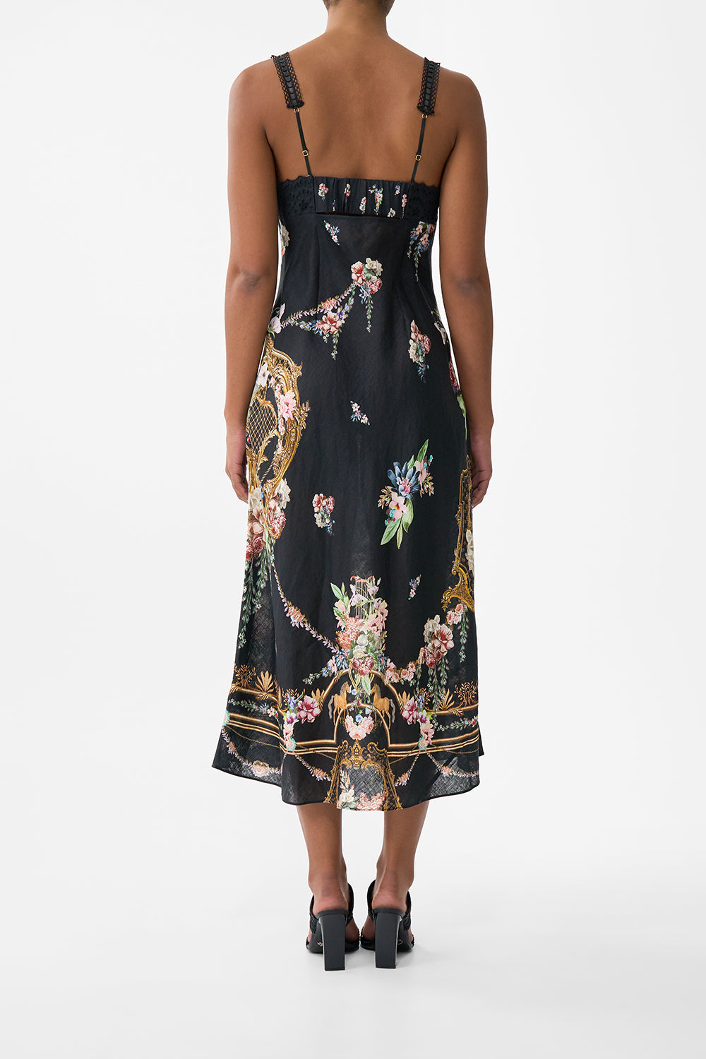 The CAMILLA Embroidered Bodice Bias Dress in our Noble Endeavours print.