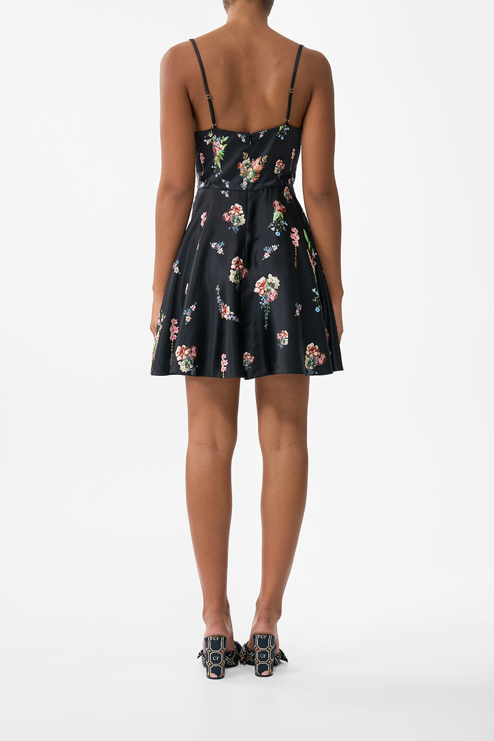 The CAMILLA Spliced Lace Mini Dress in our Noble Endeavours print.