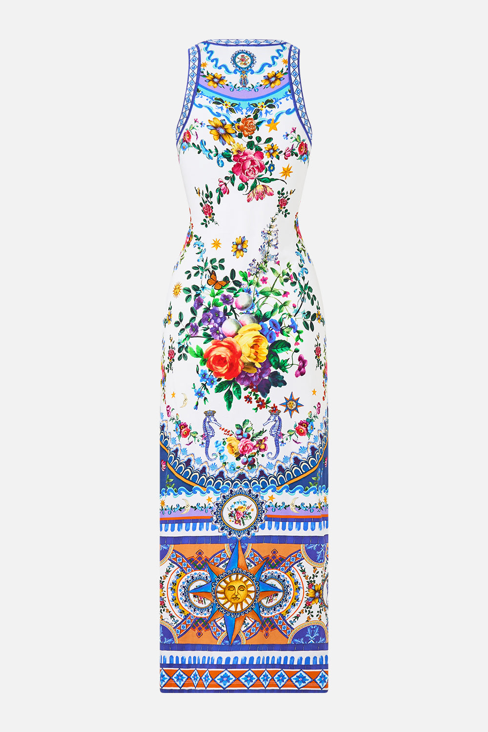 The CAMILLA Jersey Tank Dress in our Tiles Darls print.