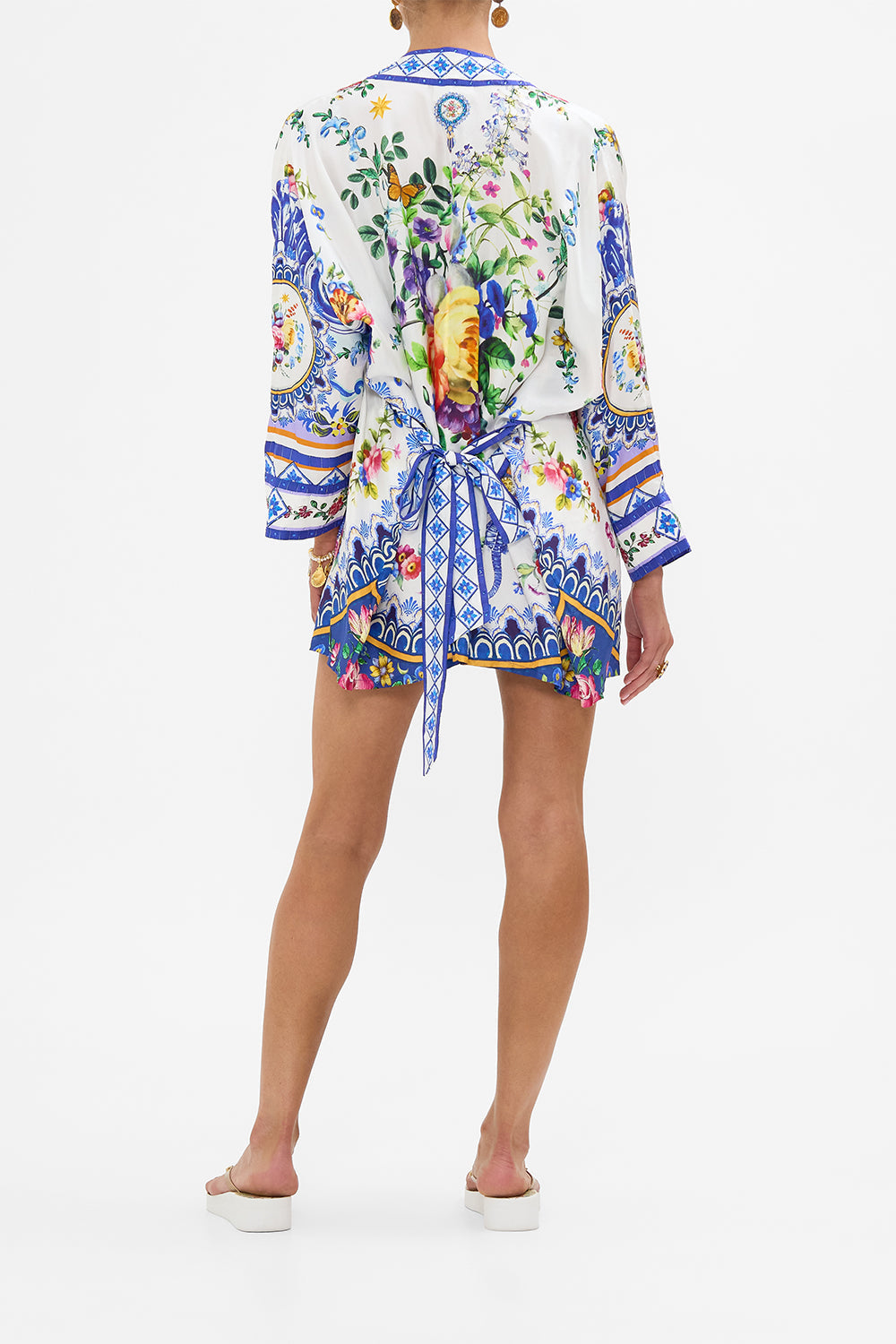 The CAMILLA Short Batwing Layer in our Tiles Darls print.