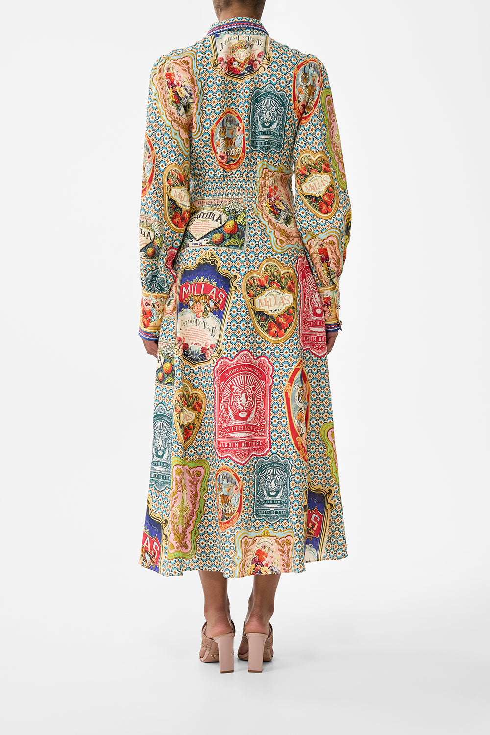 The CAMILLA Waist Tie Shirt Dress in our Soap Opera print.