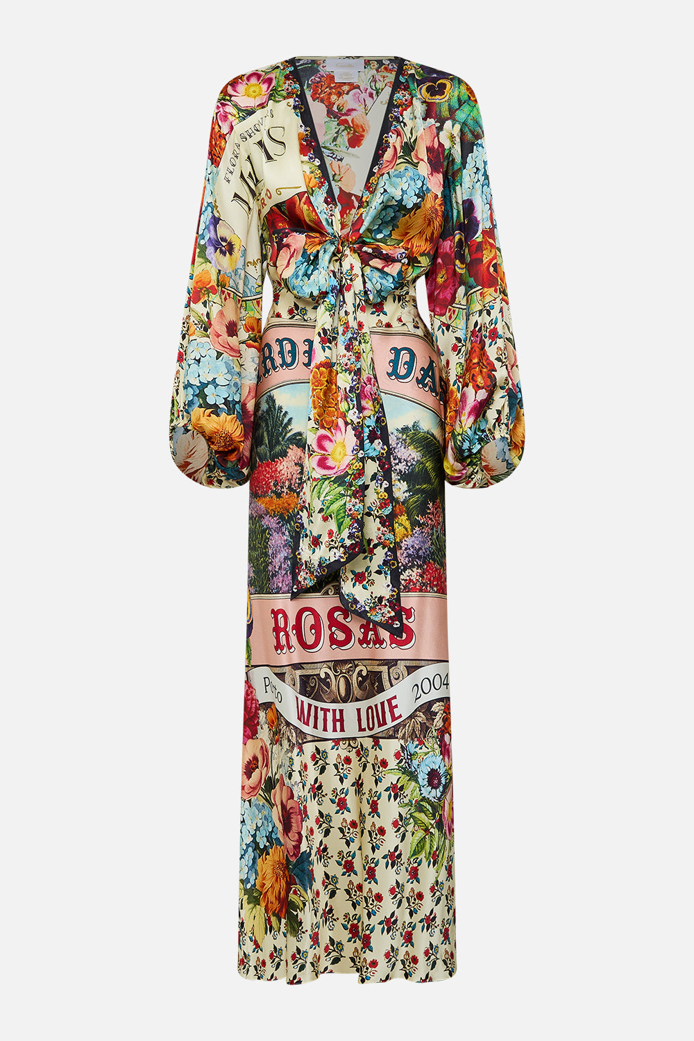 The CAMILLA Blouson Sleeve Bias Dress in our Aromatic Amor print.