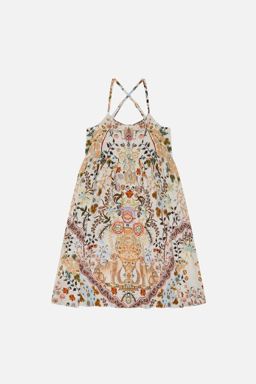 KIDS STRAPPY MIDI DRESS WITH CROCHET POCKETS 12-14 IN HONOUR OF HEIRLOOMS