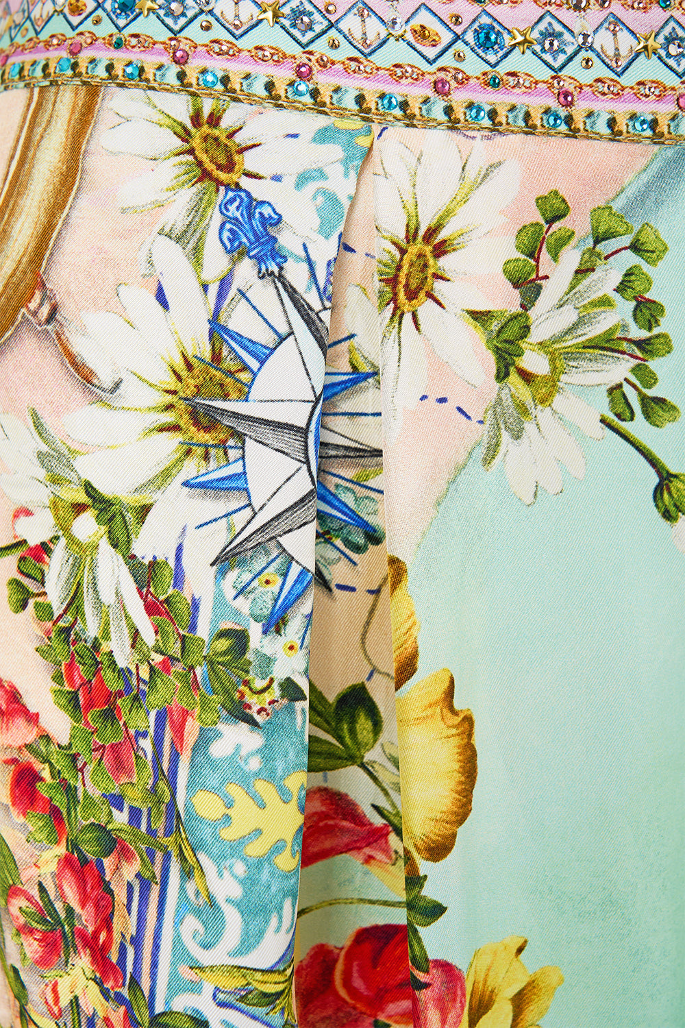 The CAMILLA Wide Leg Trouser With Front Pockets in our Just Coasting print.