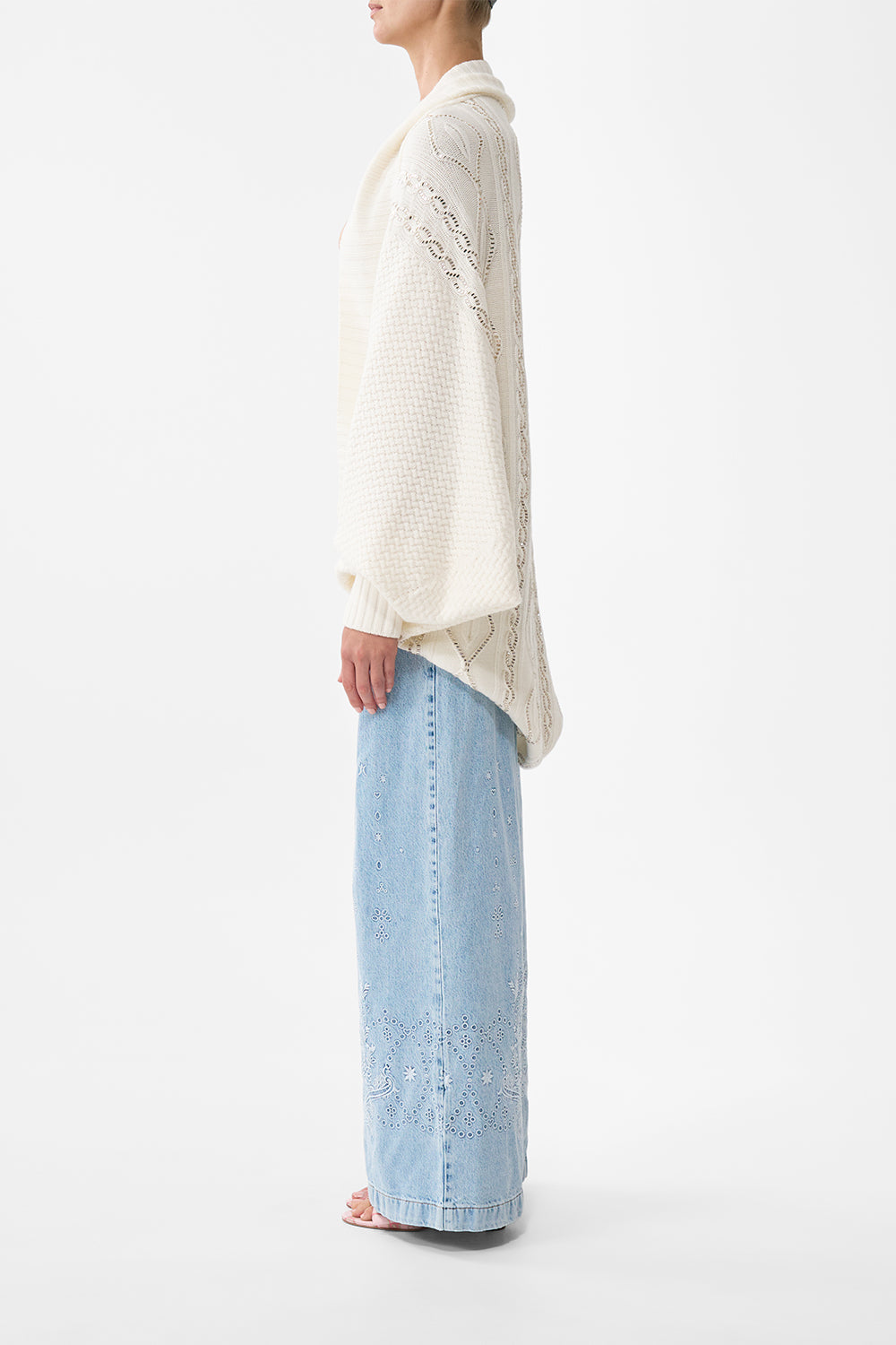 The CAMILLA Cable Knit Layer in our Solid Ivory print.