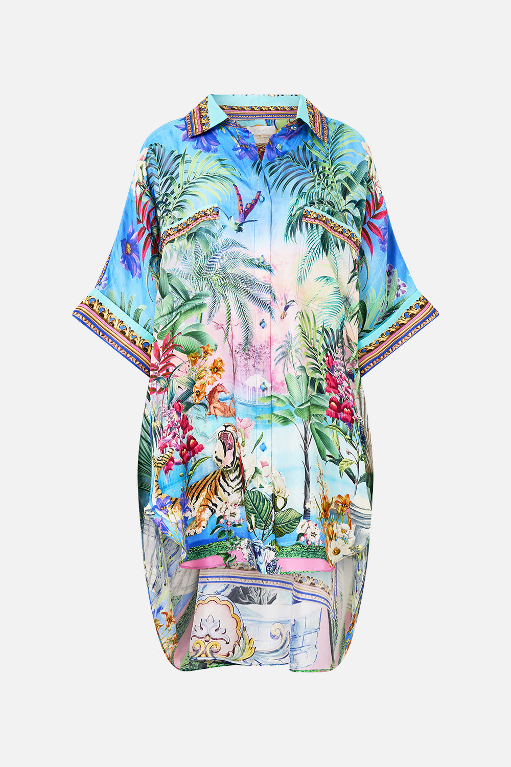 The CAMILLA Oversized Pocket Tunic in our Spirit Of Santa Maria print.