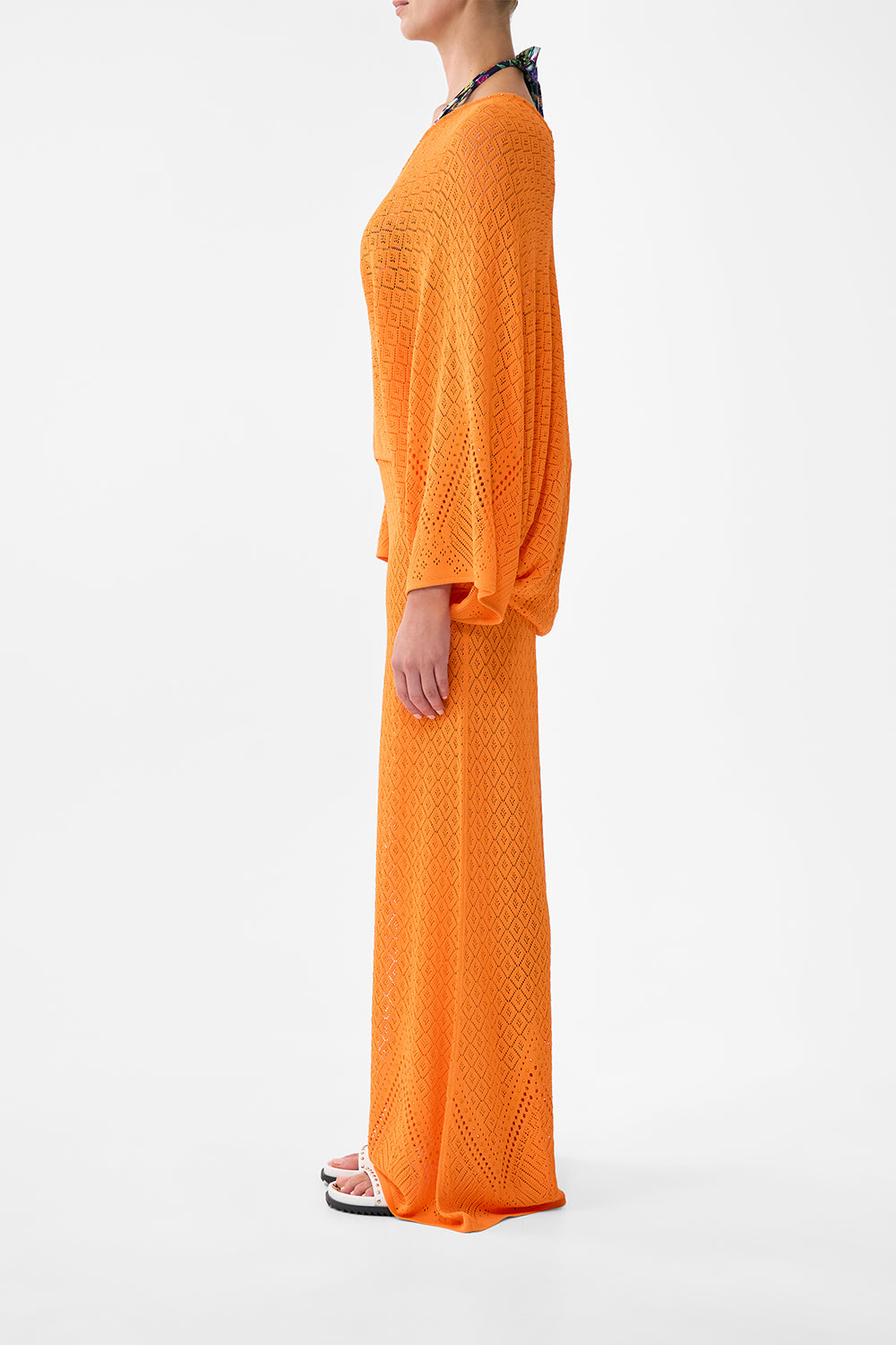 The CAMILLA Wide Flare Knit Pant in our Basked In Baroque print.