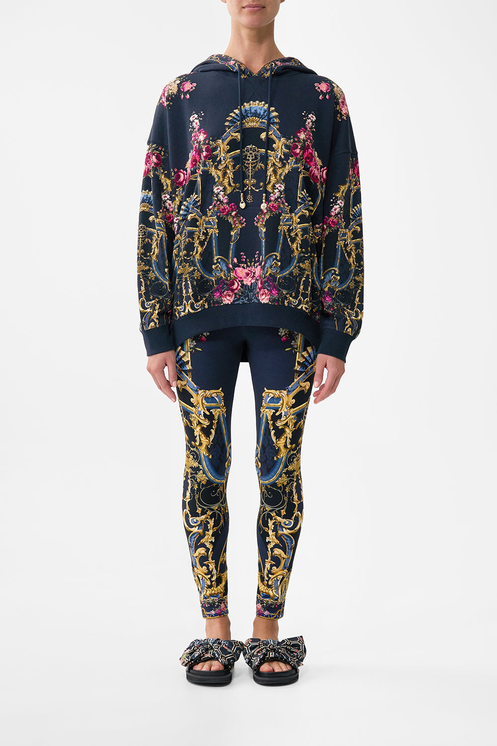 The CAMILLA Oversize Boyfriend Hoodie in our Ornate On A Plate print.