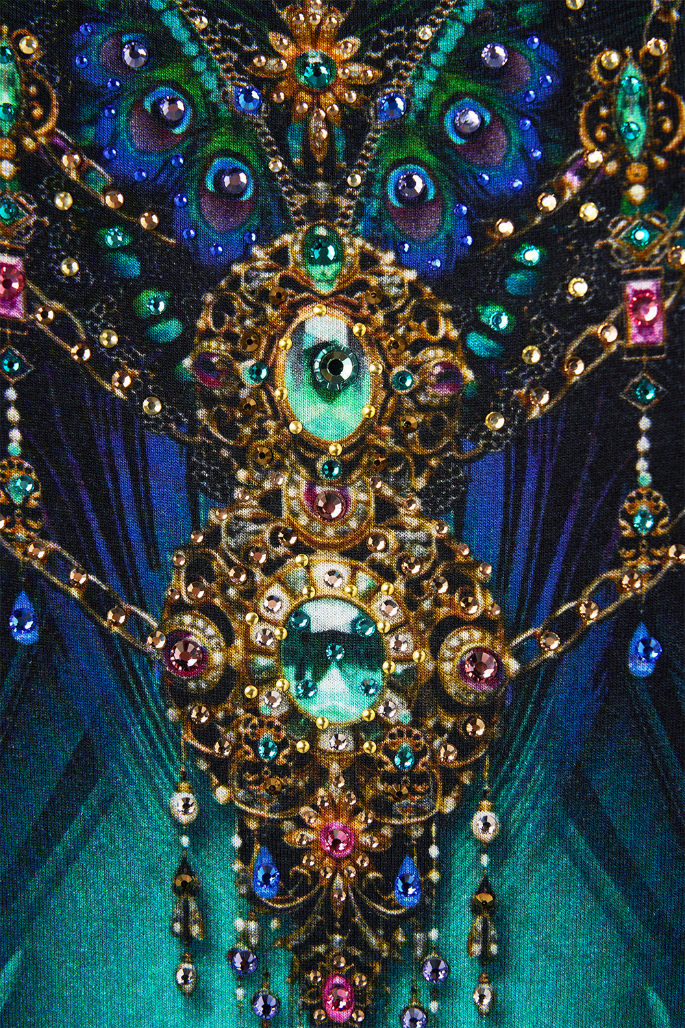 The CAMILLA Scoop Neck Slouch Tee in our Dominican Decadence print.