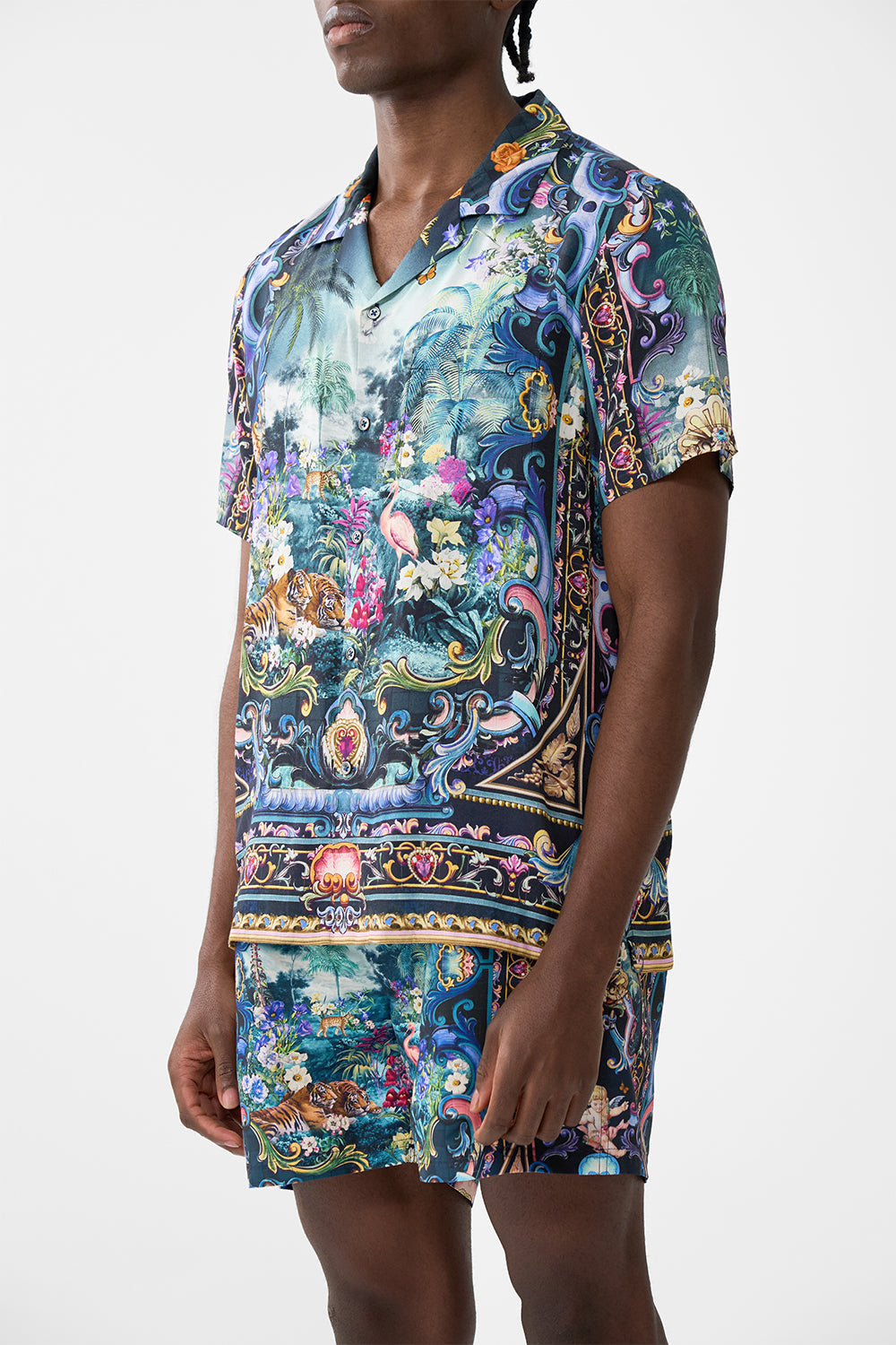 The CAMILLA Short Sleeve Camp Collared Shirt in our Basked In Baroque print.
