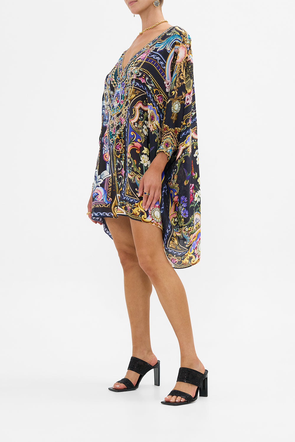 The CAMILLA Short Kaftan With Cuff in our Basked In Baroque print.