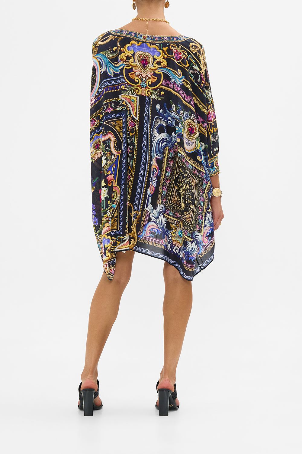 The CAMILLA Short Kaftan With Cuff in our Basked In Baroque print.