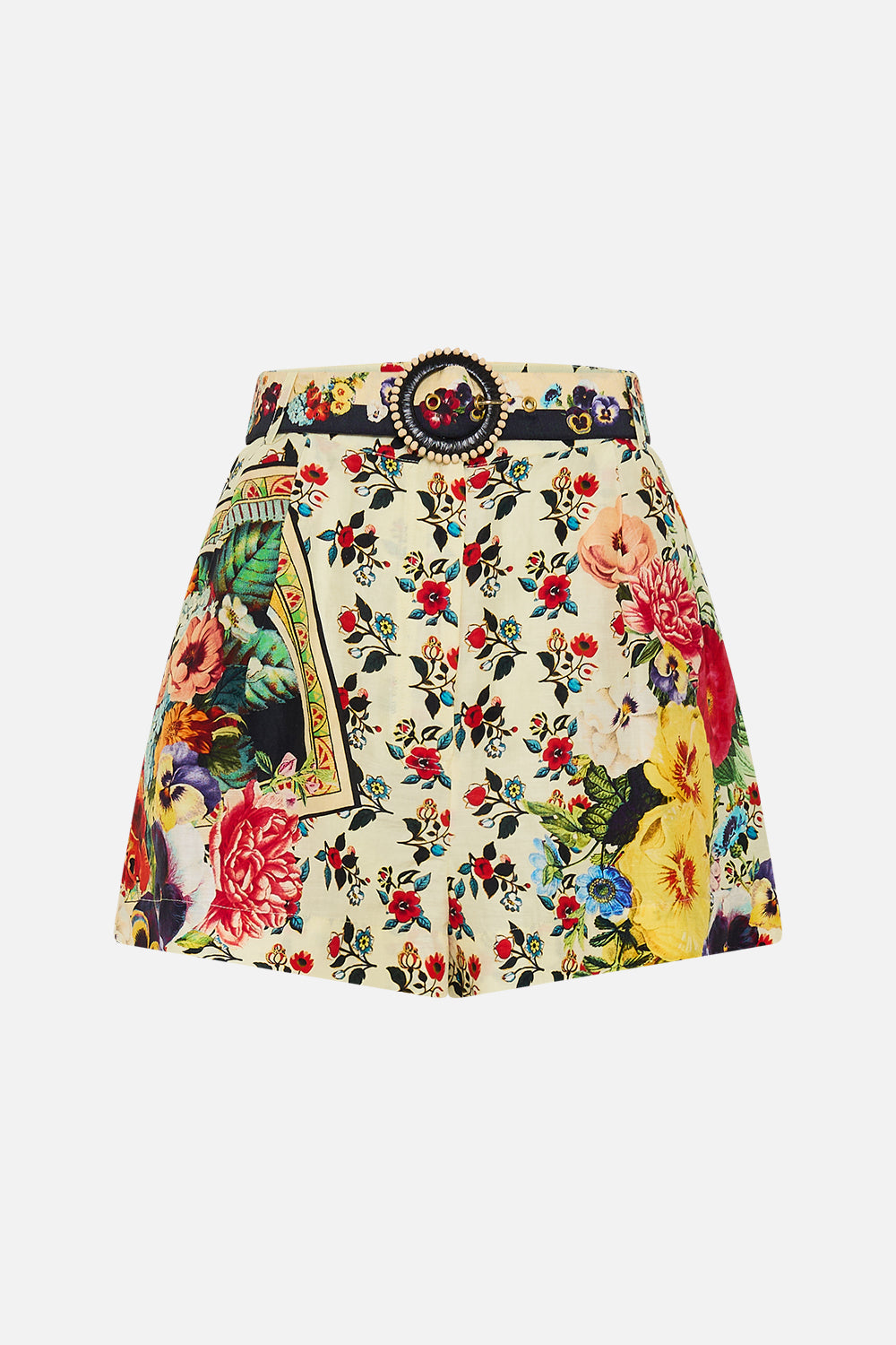 The CAMILLA Tuck Front Short in our Aromatic Amor print.