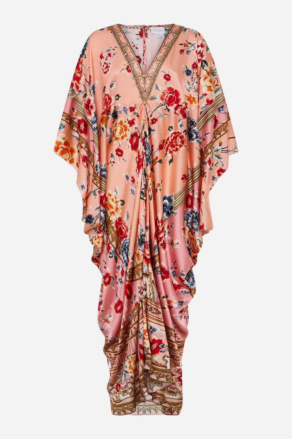 The CAMILLA Button Front T-Shape Kaftan in our Majestic Milla print.