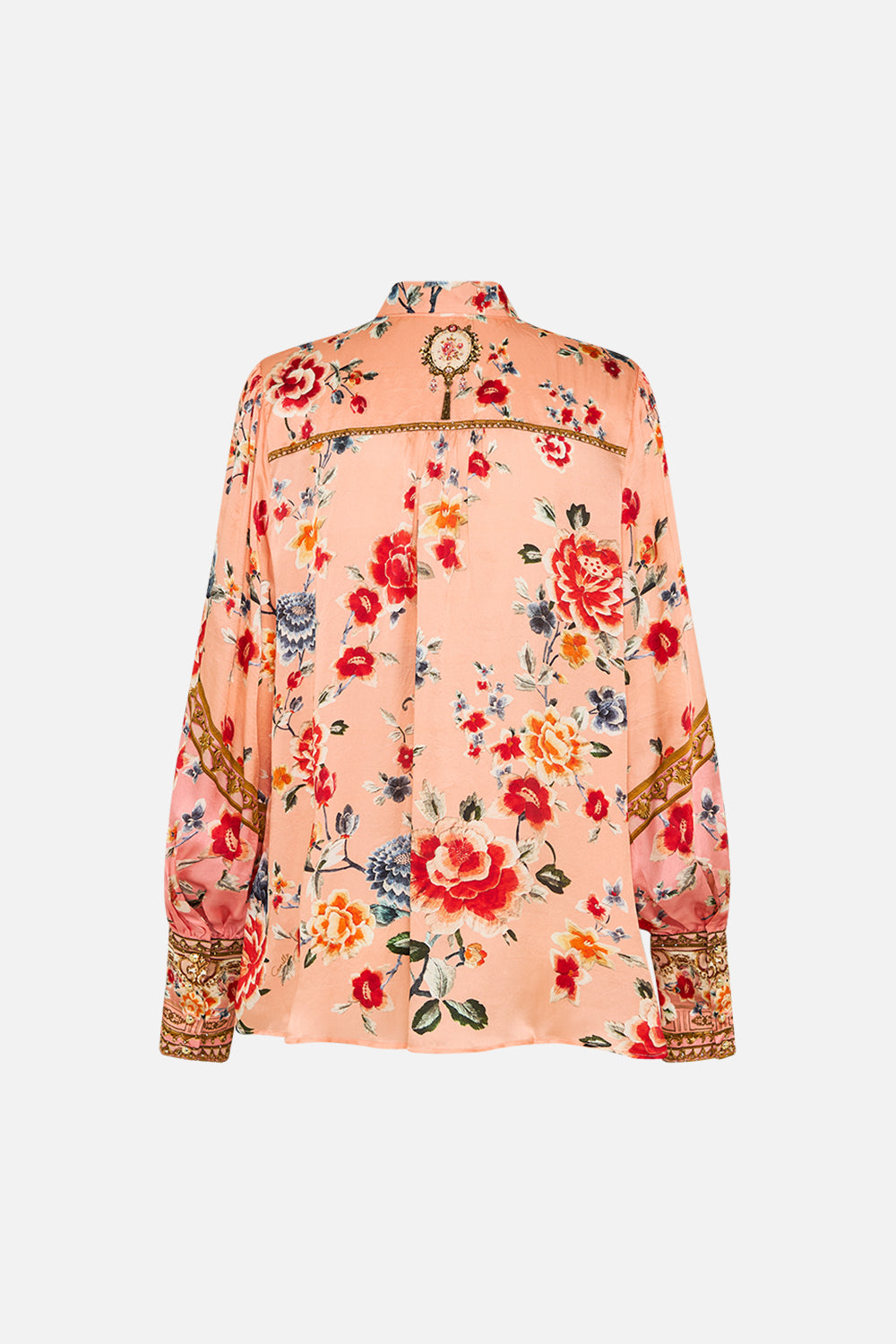 The CAMILLA Button Through Blouson Sleeve Blouse in our Majestic Milla print.