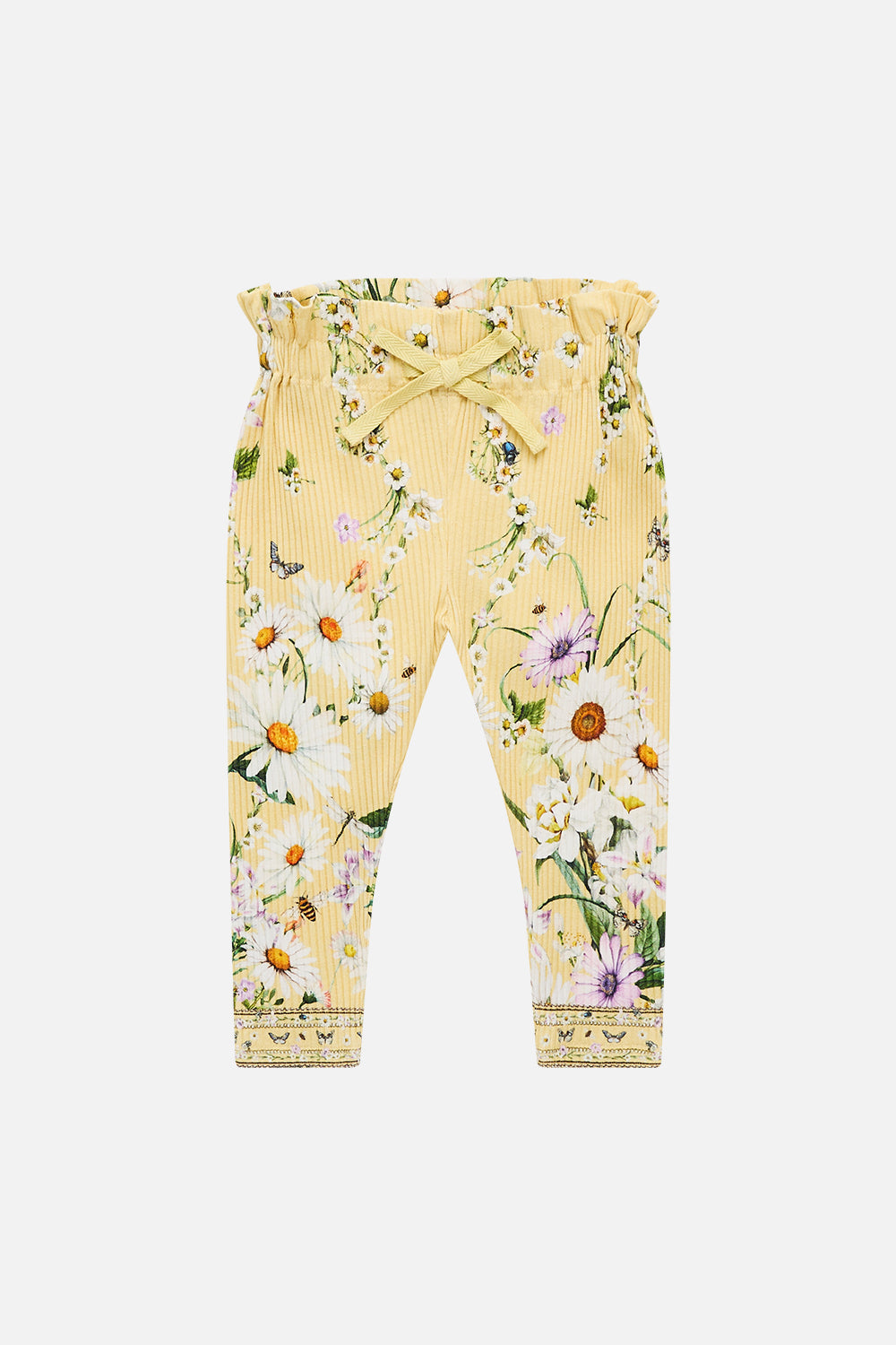 The CAMILLA Babies Rib Leggings With Paperbag Bow Waist in our Daisy Chains print.