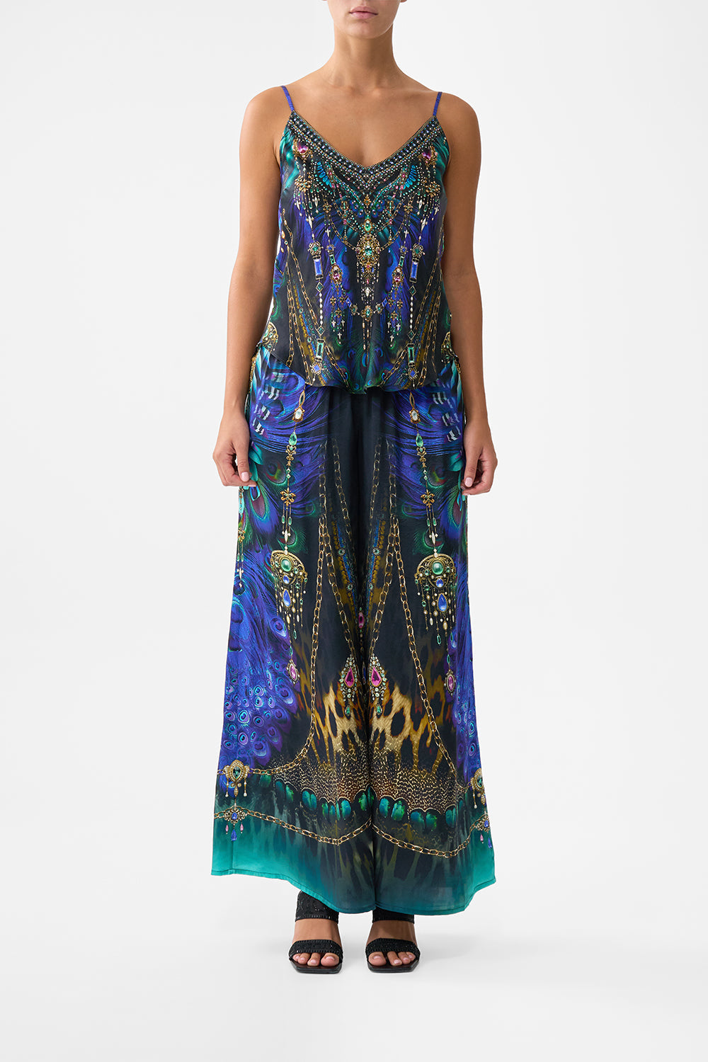 The CAMILLA V-Neck Bias Cami in our Dominican Decadence print.