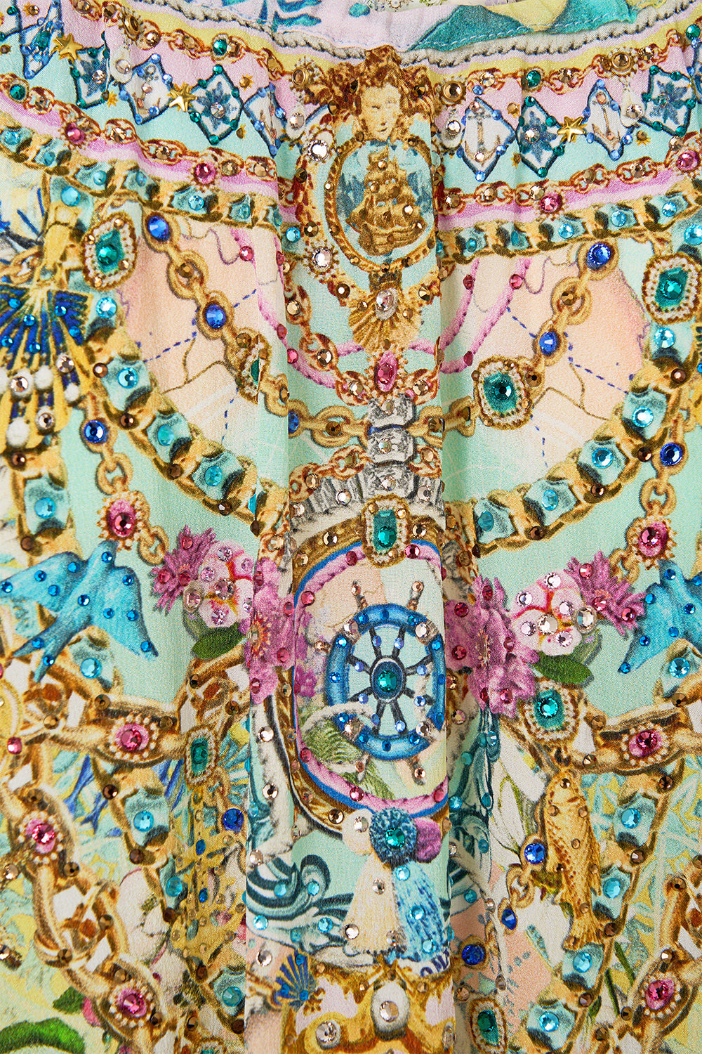 The CAMILLA A Line Frill Dress in our Just Coasting print.