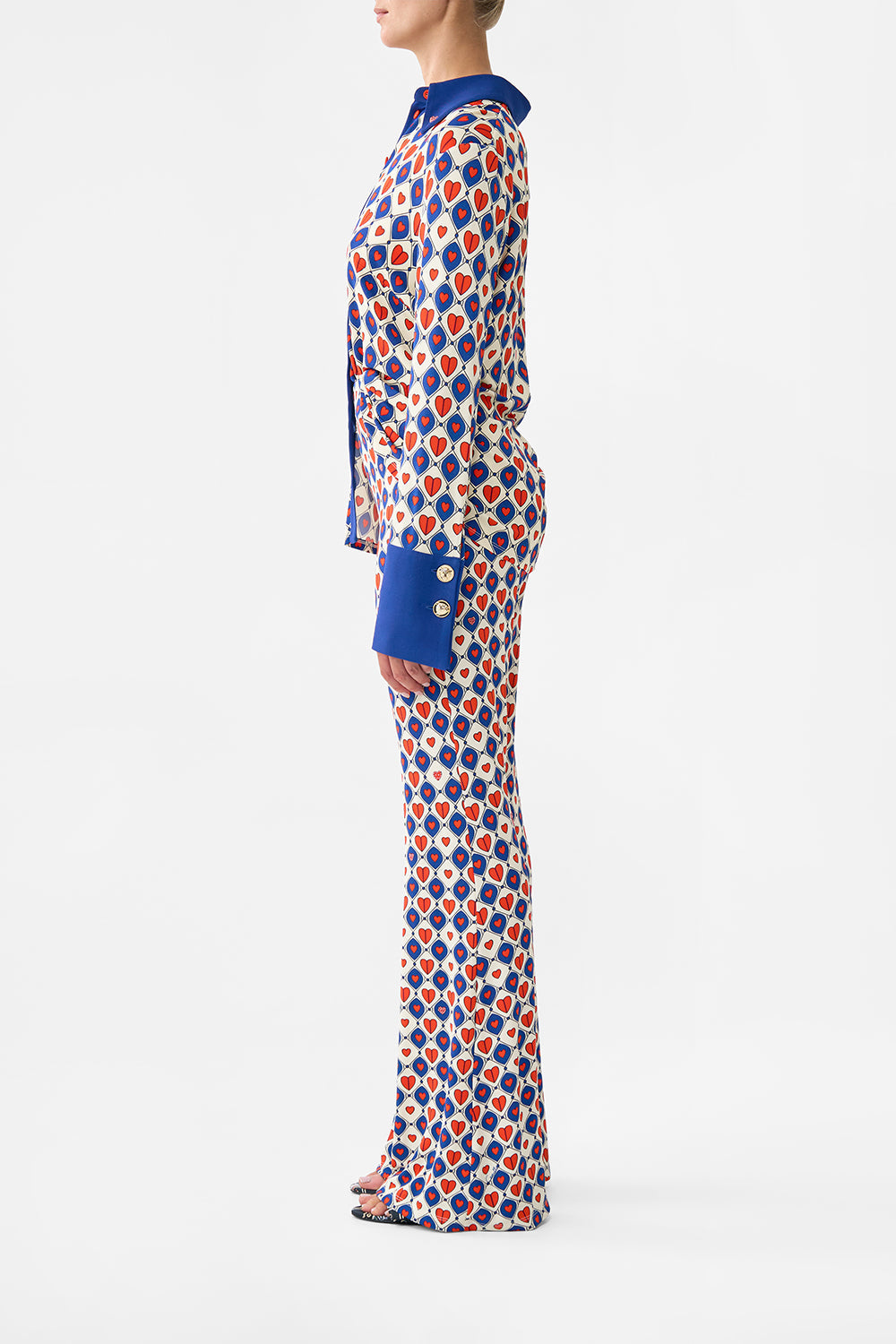 The CAMILLA Jersey Flare Pant in our Rinse & Roar print.