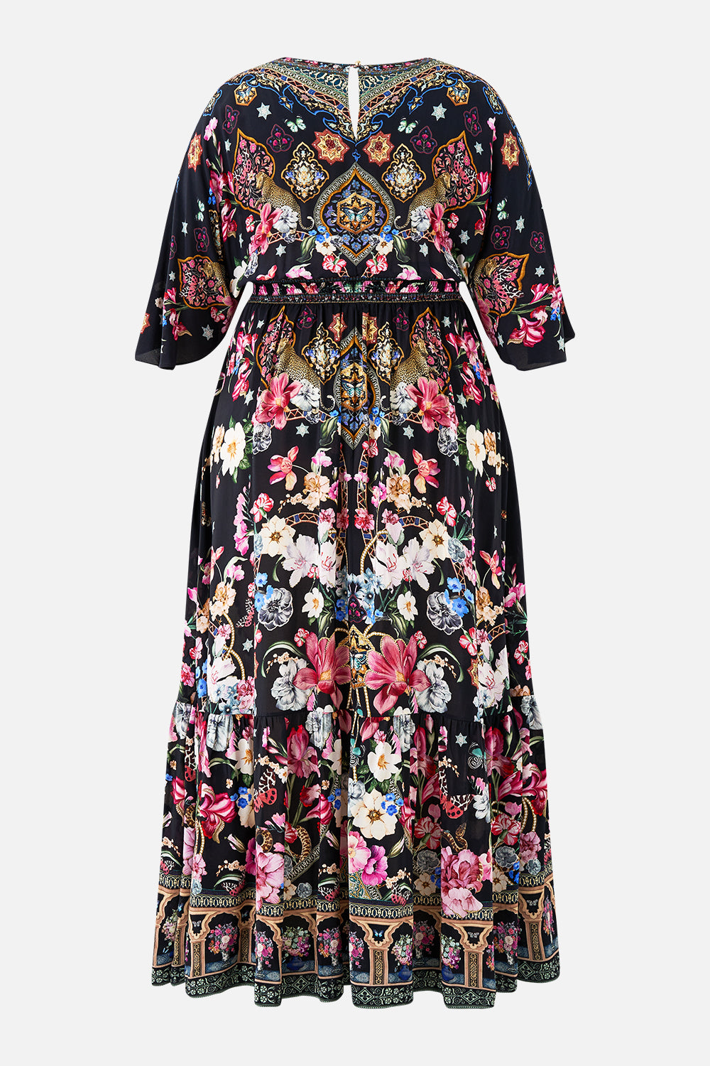 WAISTED DRESS WITH HEM RUFFLE MIDNIGHT IN MONSERRATE