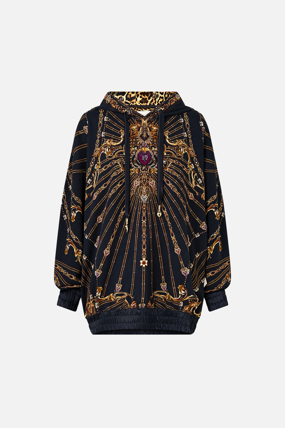 SILK BAND OVERSIZED HOODIE WITH POCKETS BAROQUE AROUND THE CLOCK
