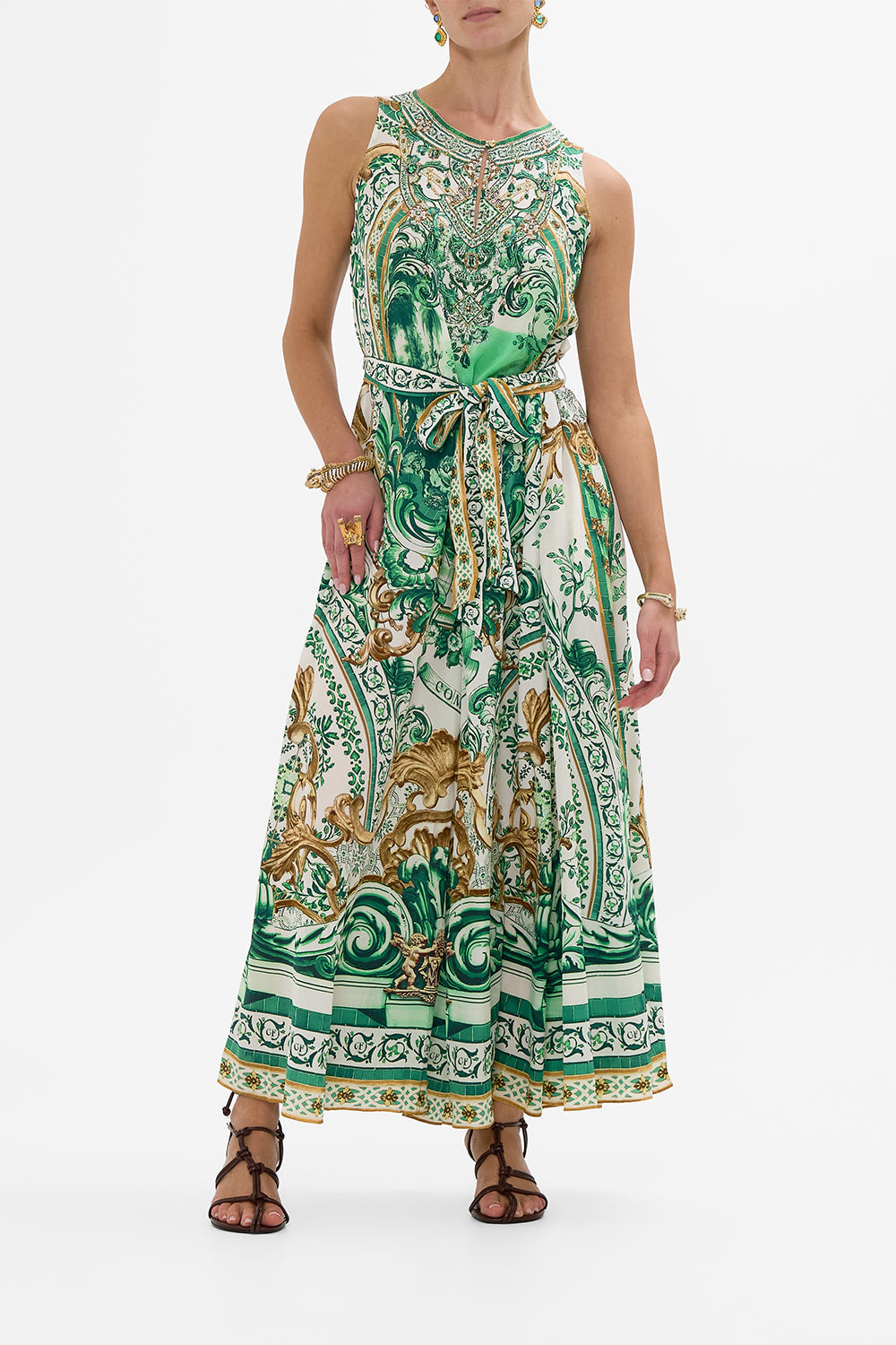 CAMILLA Flared Jumpsuit in Corridor Of Calm print