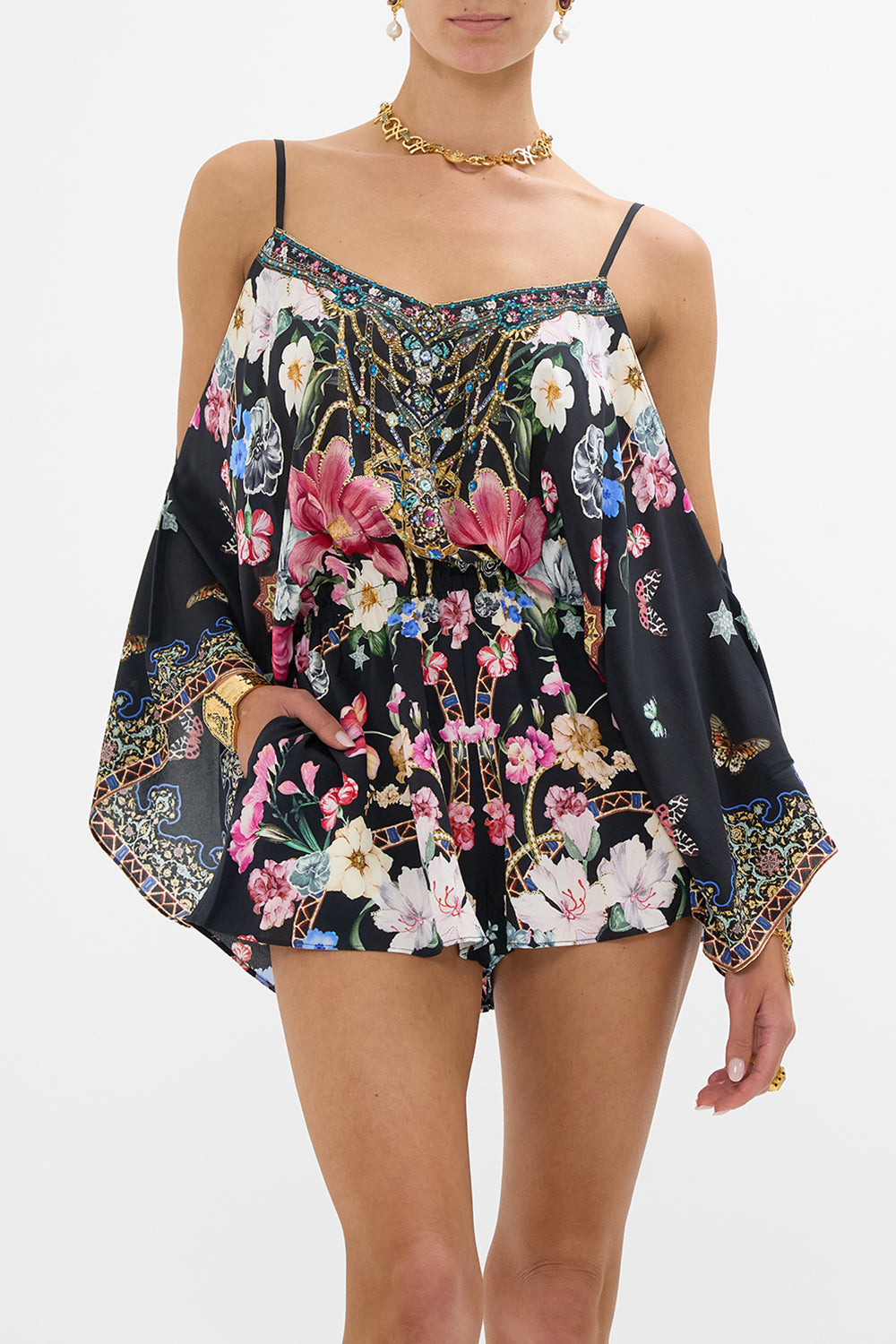 DROP SHOULDER PLAYSUIT MIDNIGHT IN MONSERRATE