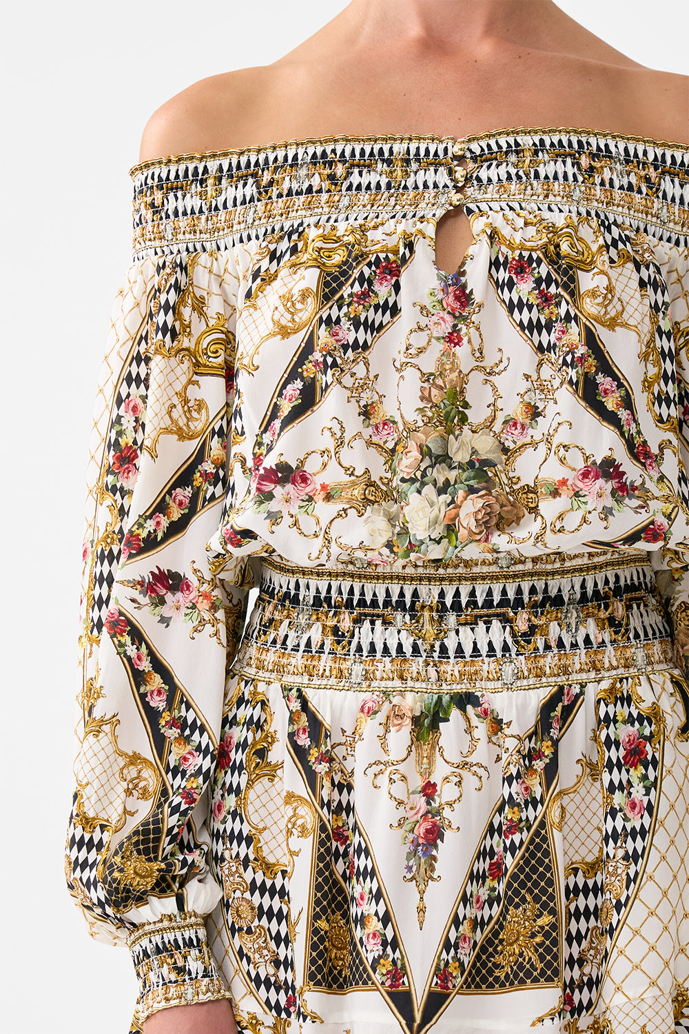 OFF SHOULDER SHORT DRESS ROCOCO GLOW