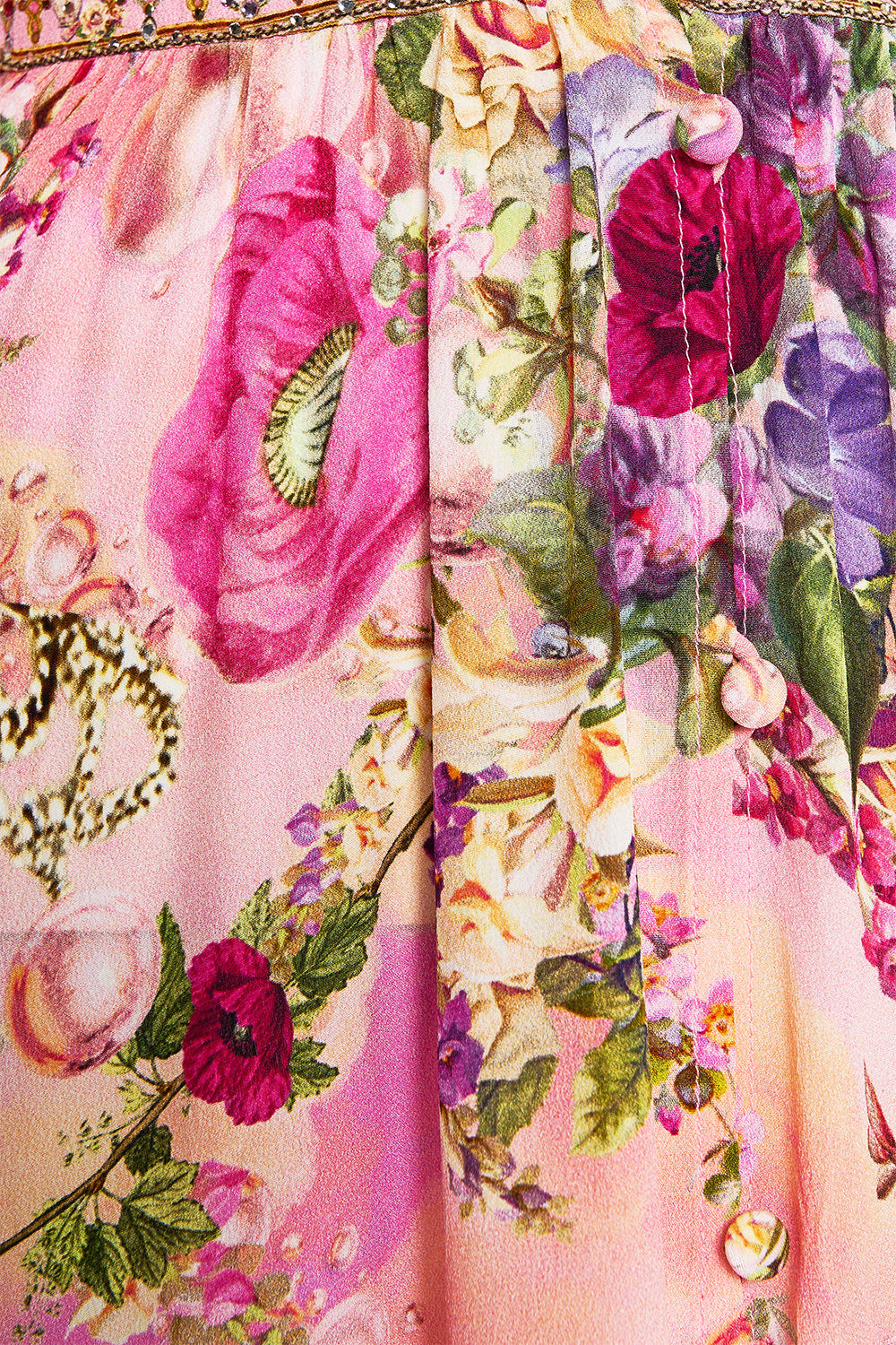 SHAPED WAISTBAND DRESS WITH GATHERED SLEEVES TOTALLY OZMOPOLITAN