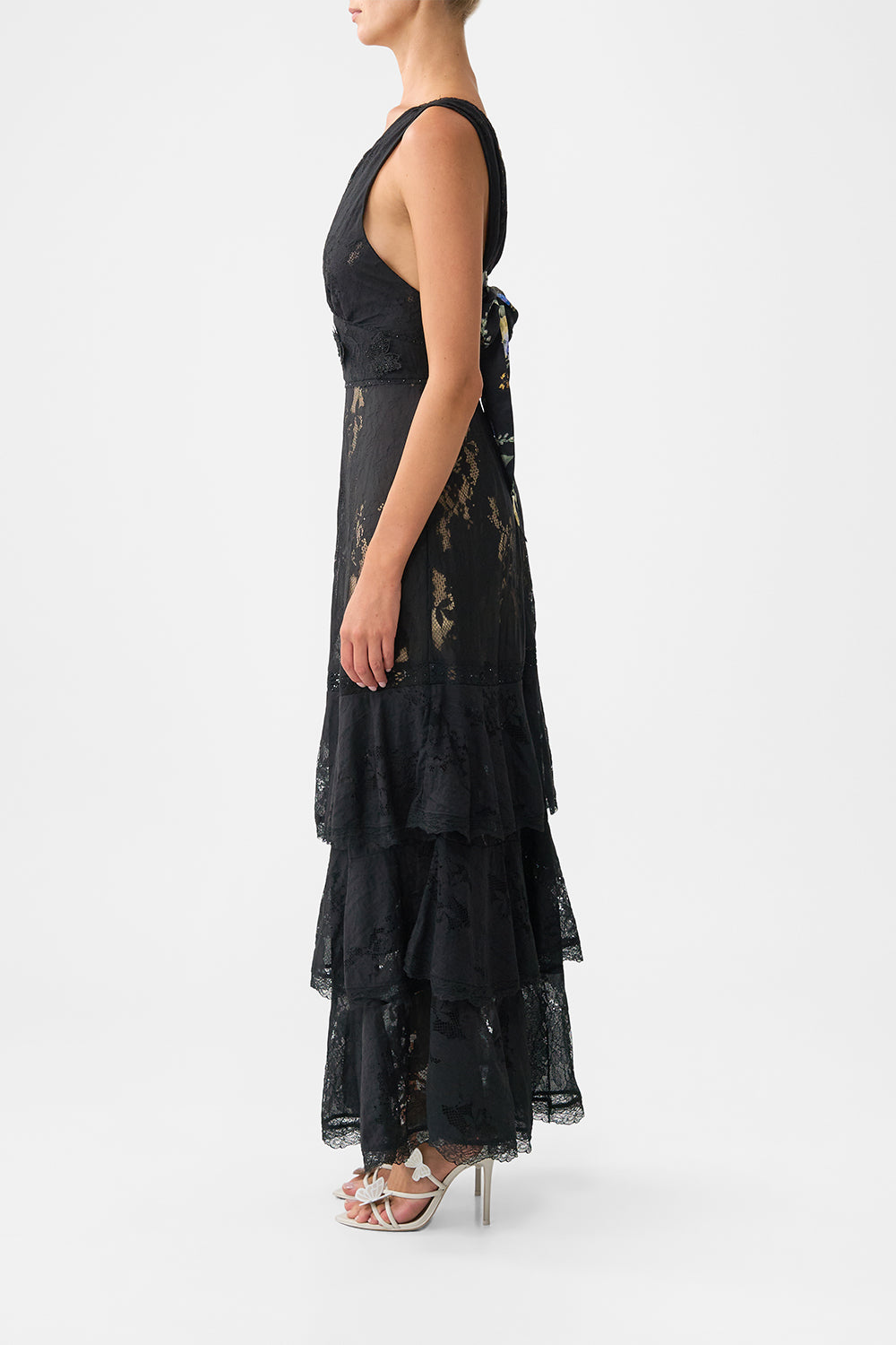 TIERED RUFFLE HEM DRESS OTTOMAN ELEGANCE