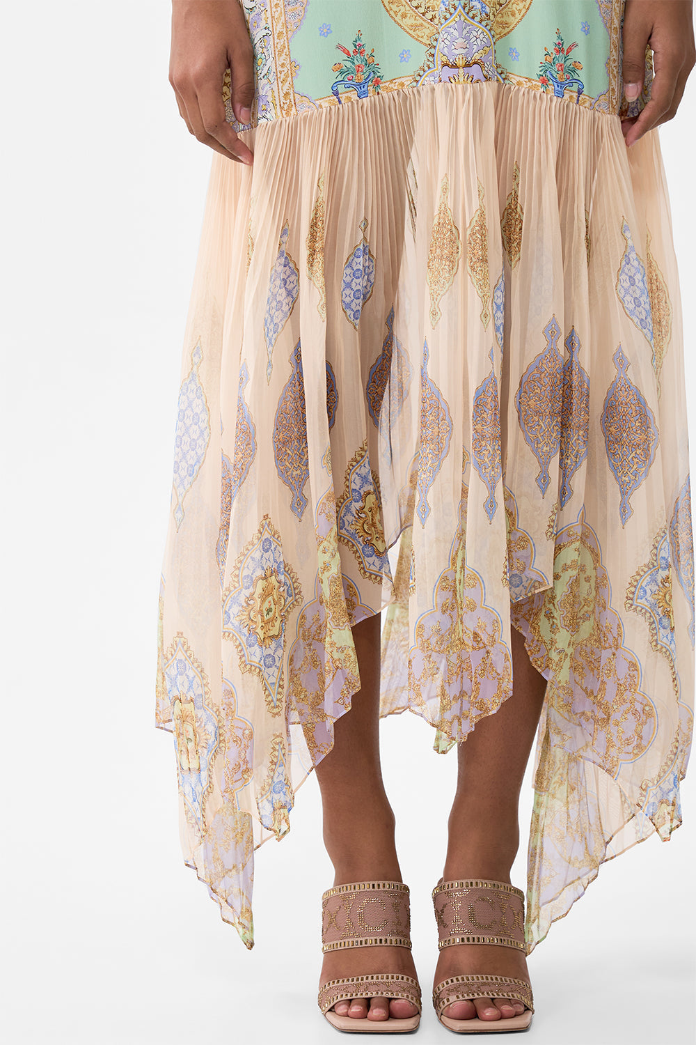 MINIMAL SLIP WITH PLEATED CHIFFON SKIRT EAST OF ISTANBUL